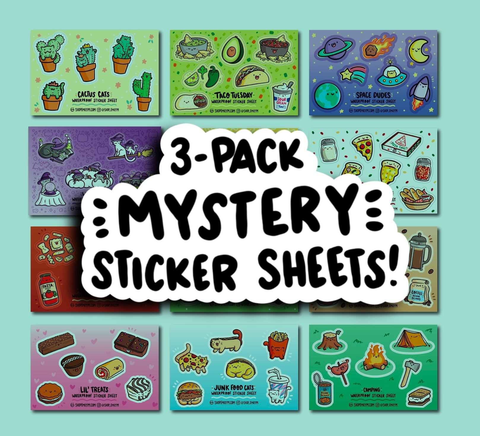 Mystery STICKER SHEET 3-Pack!
