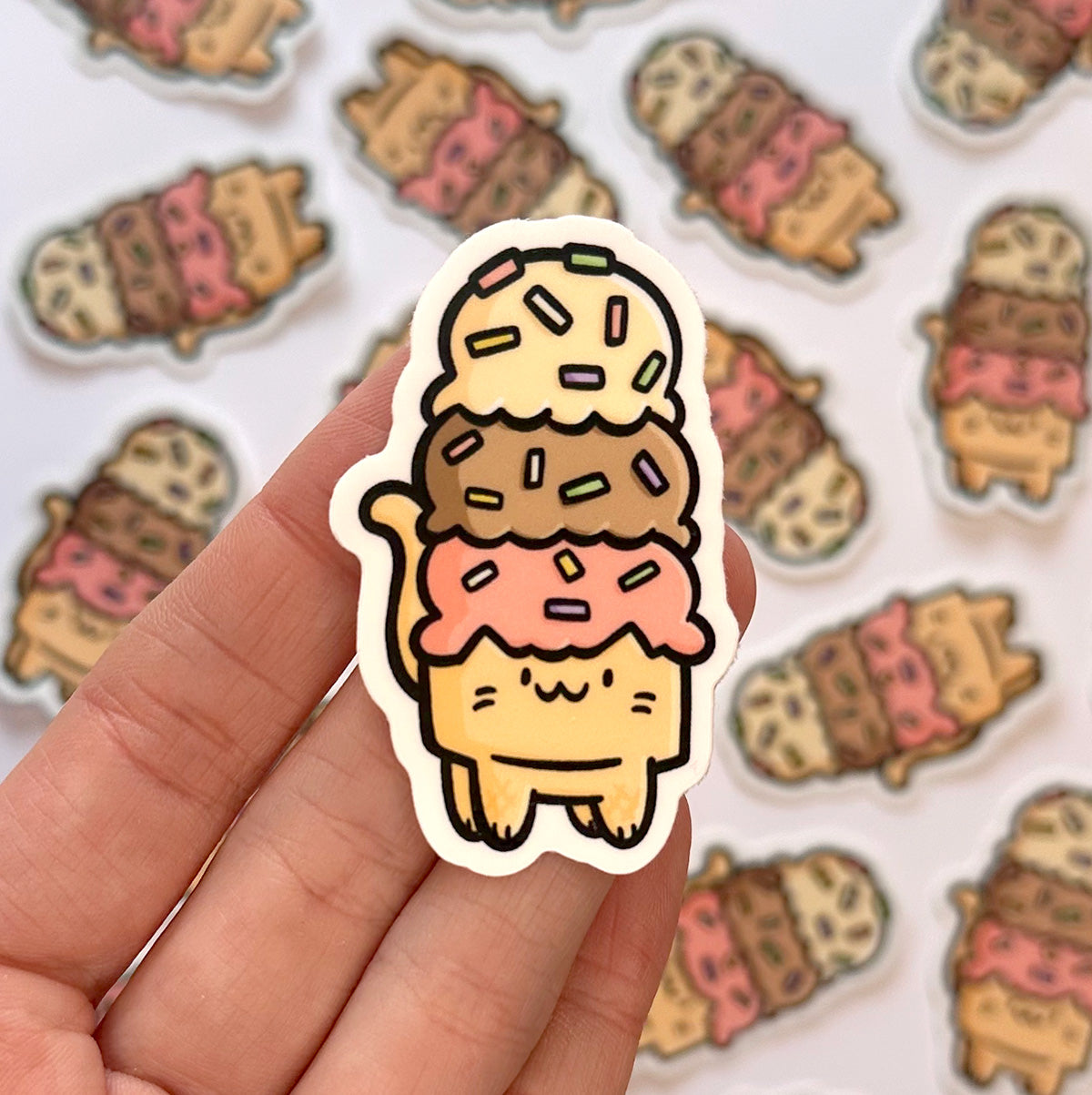 Ice Cream Cat Mini Sticker