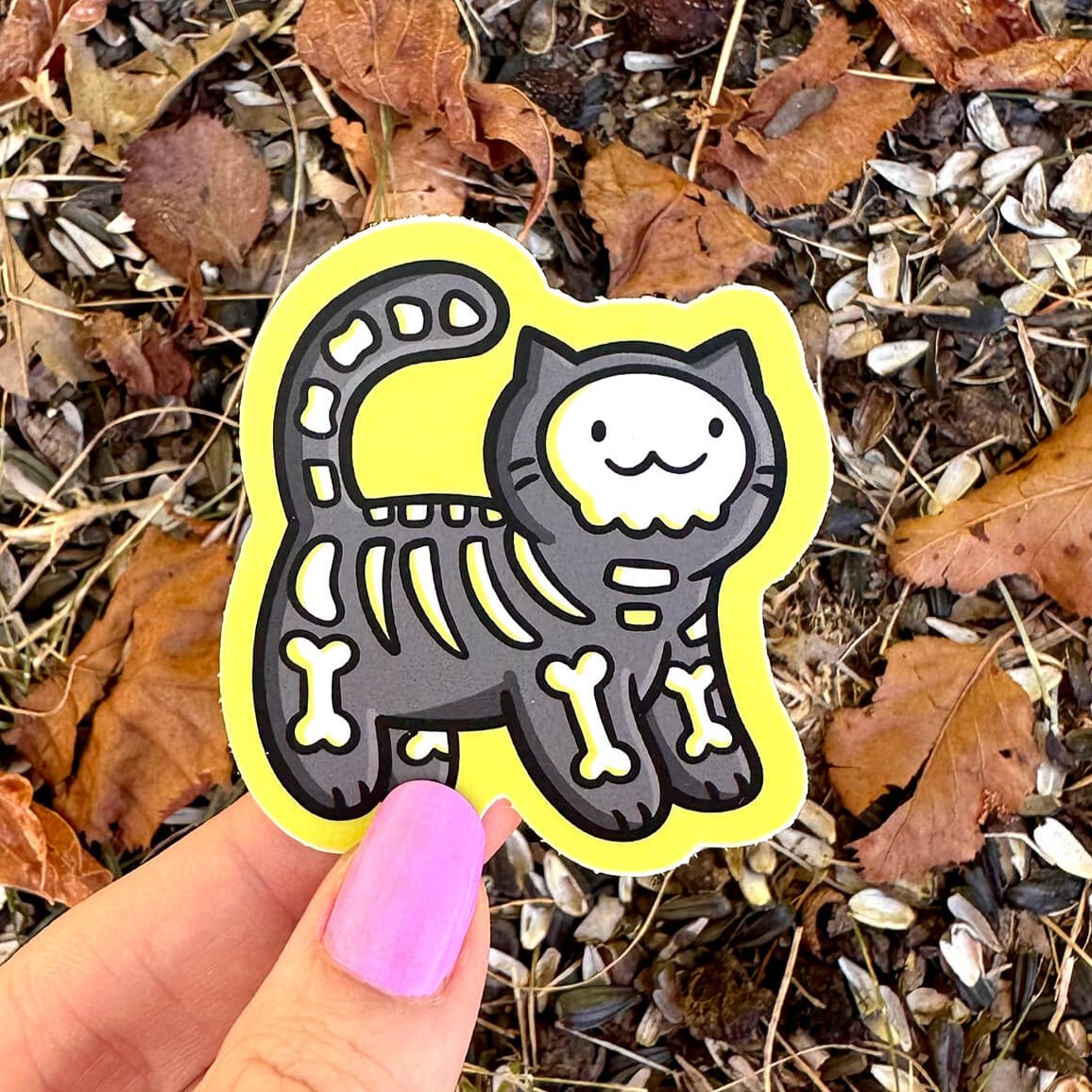 Skeleton Cat Sticker