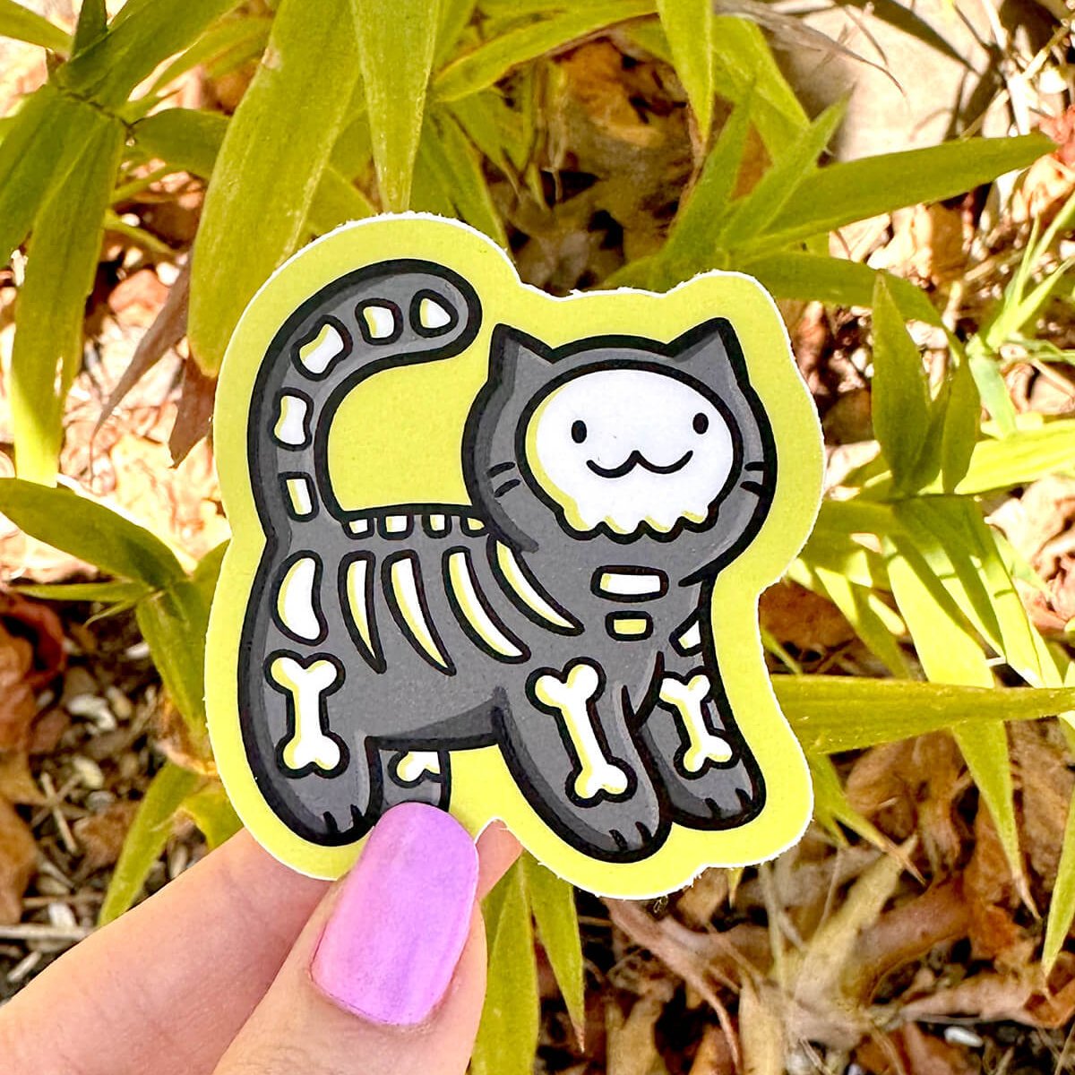Skeleton Cat Sticker