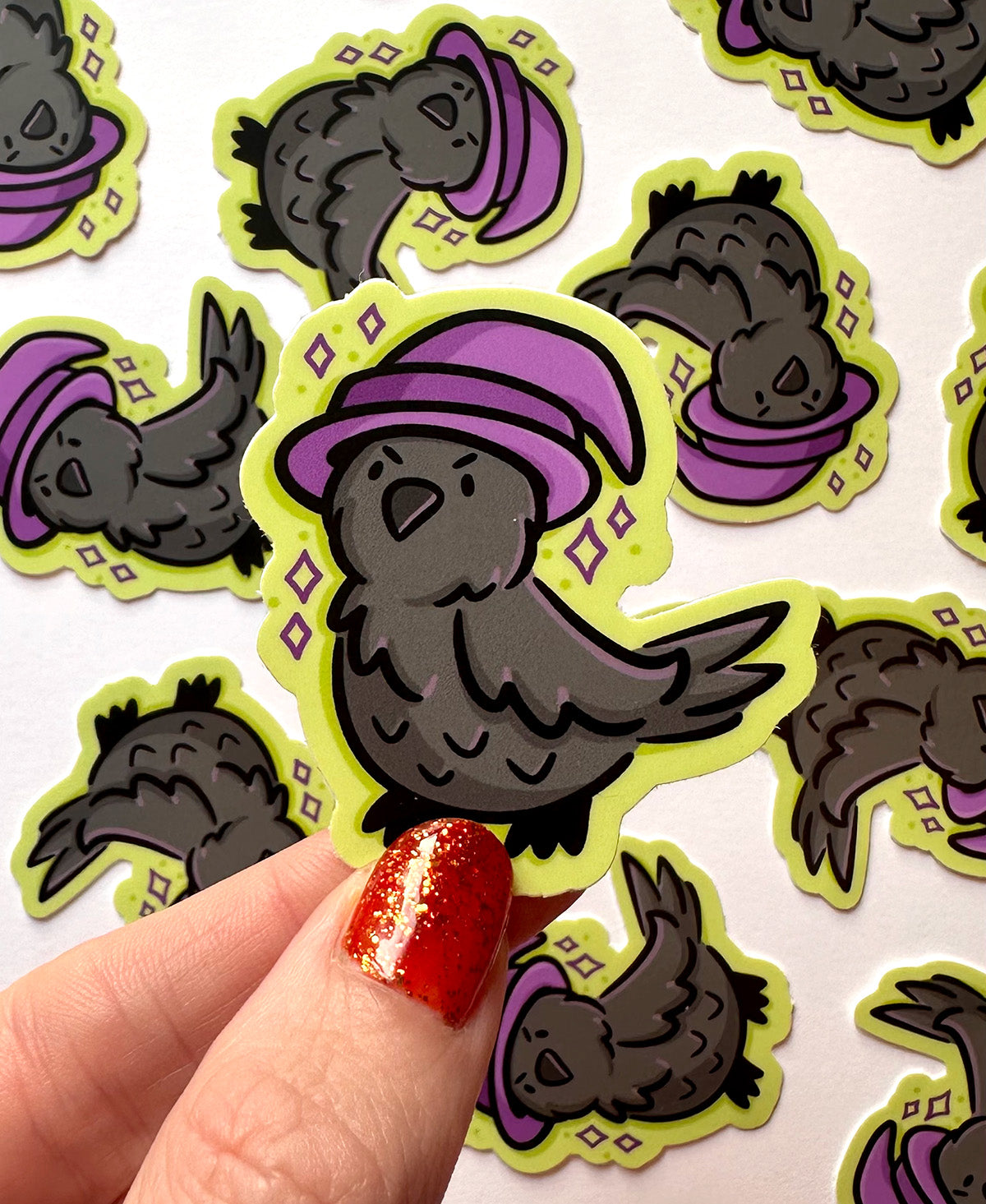 Witch Crow Mini Sticker