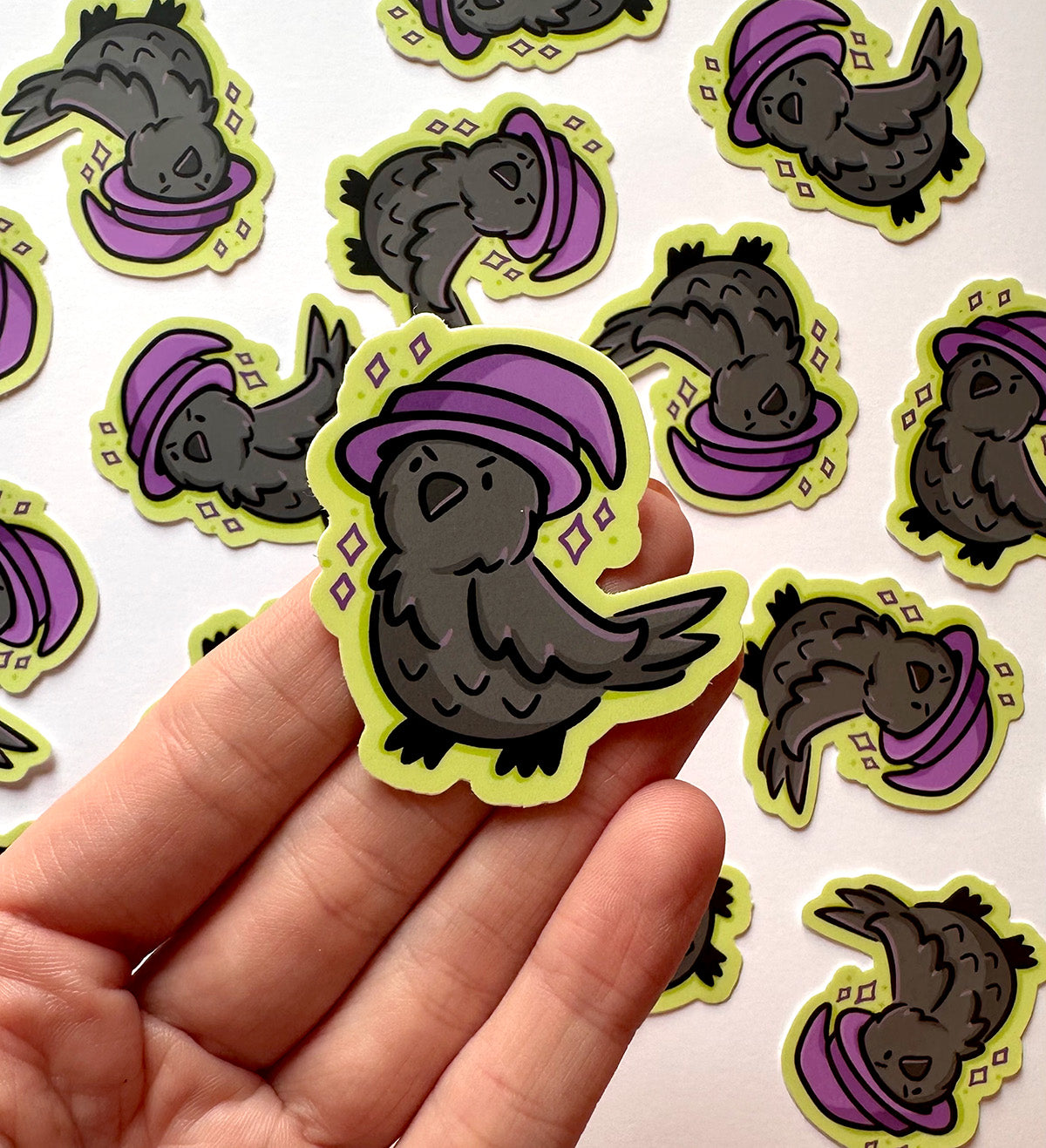 Witch Crow Mini Sticker
