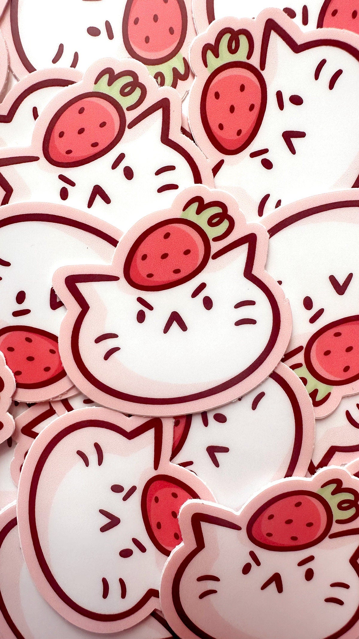 Strawberry Head Cat Mini Sticker