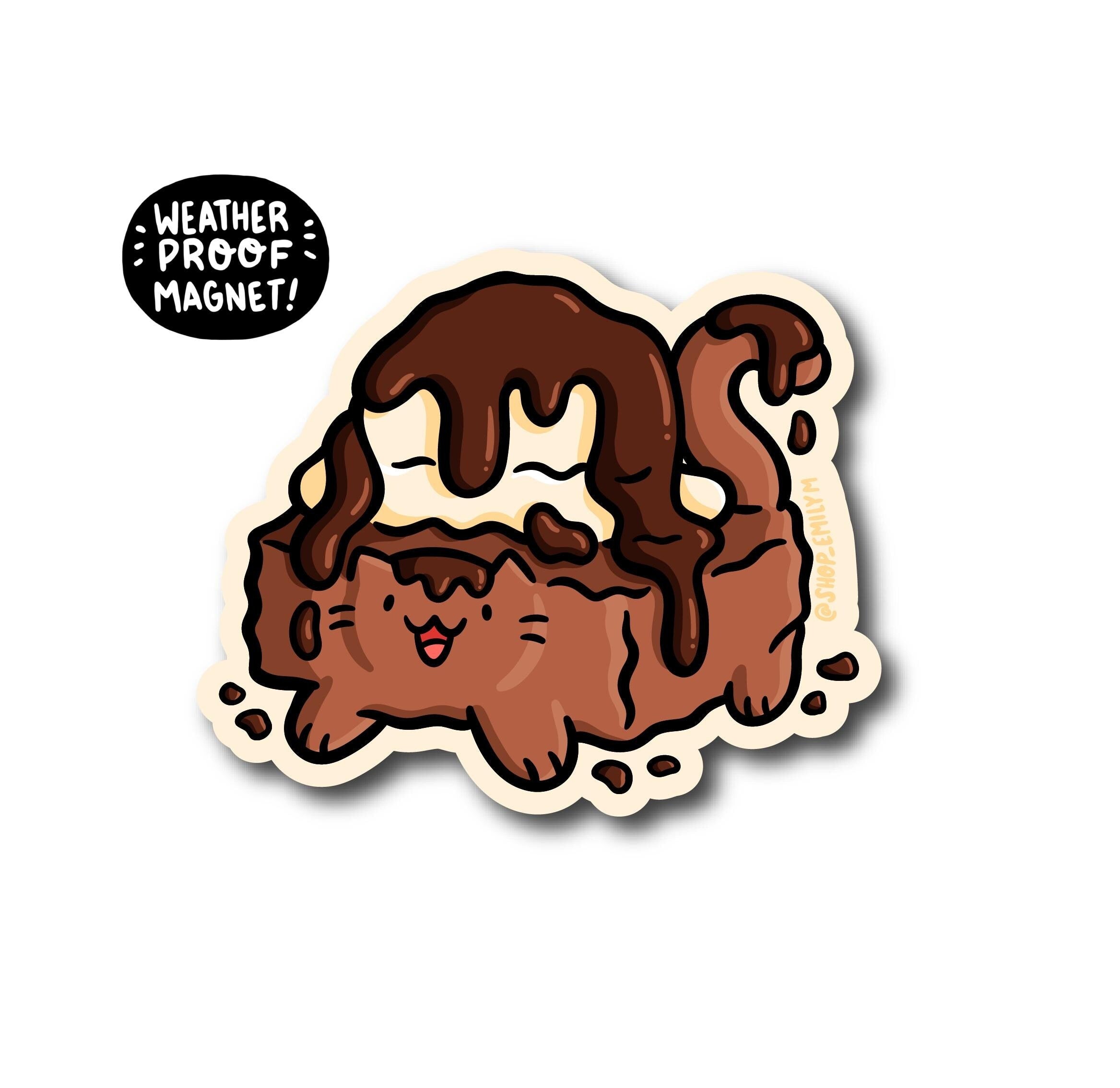 Brownie Sundae Cat Magnet