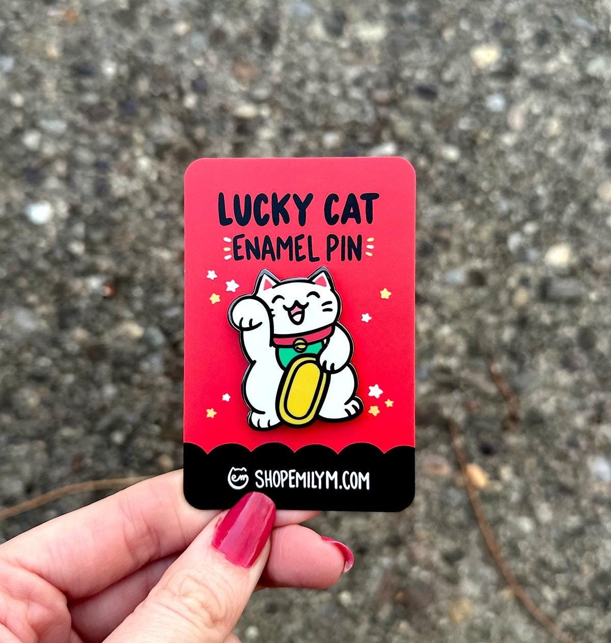 Lucky Cat Enamel Pin