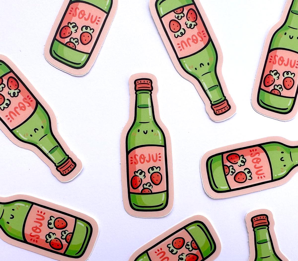 Soju Mini Sticker (Strawberry)