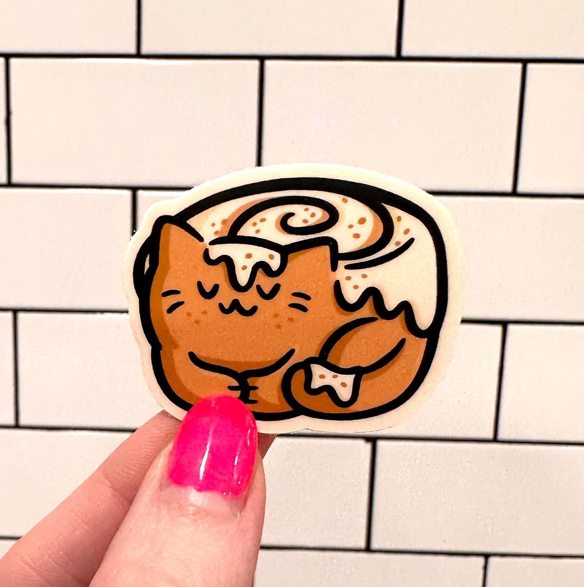 Cinnamon Roll Cat Mini Sticker