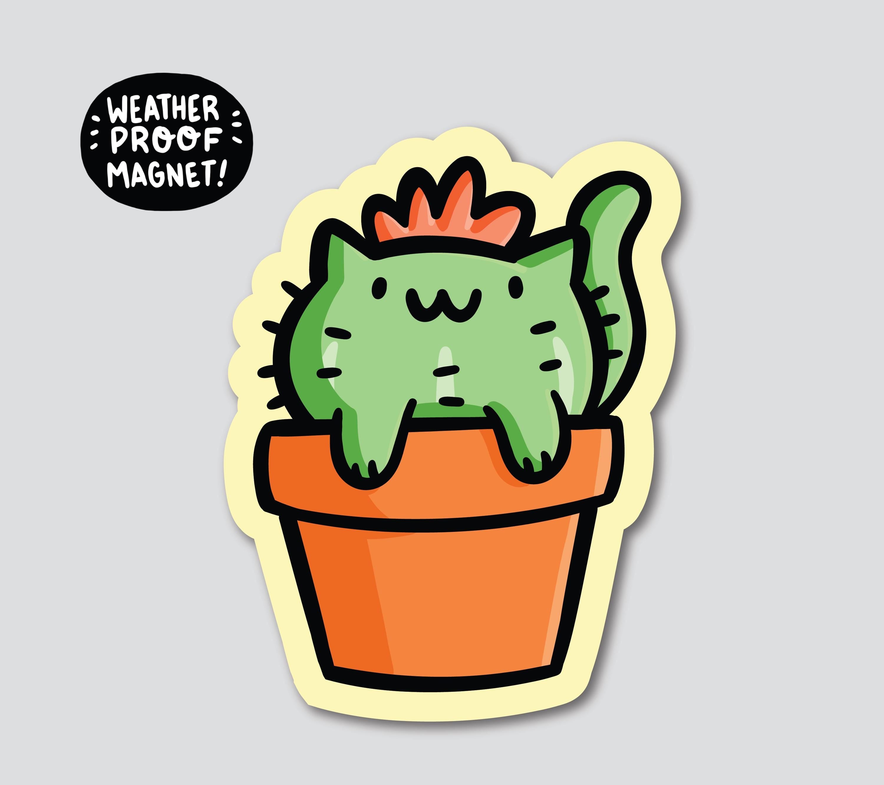 Cactus Cat Magnet