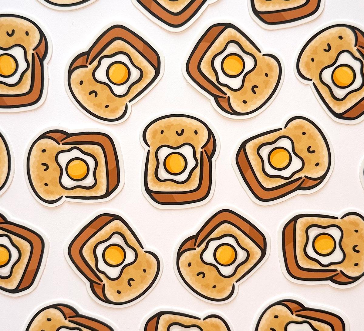 Egg & Toast Mini Sticker