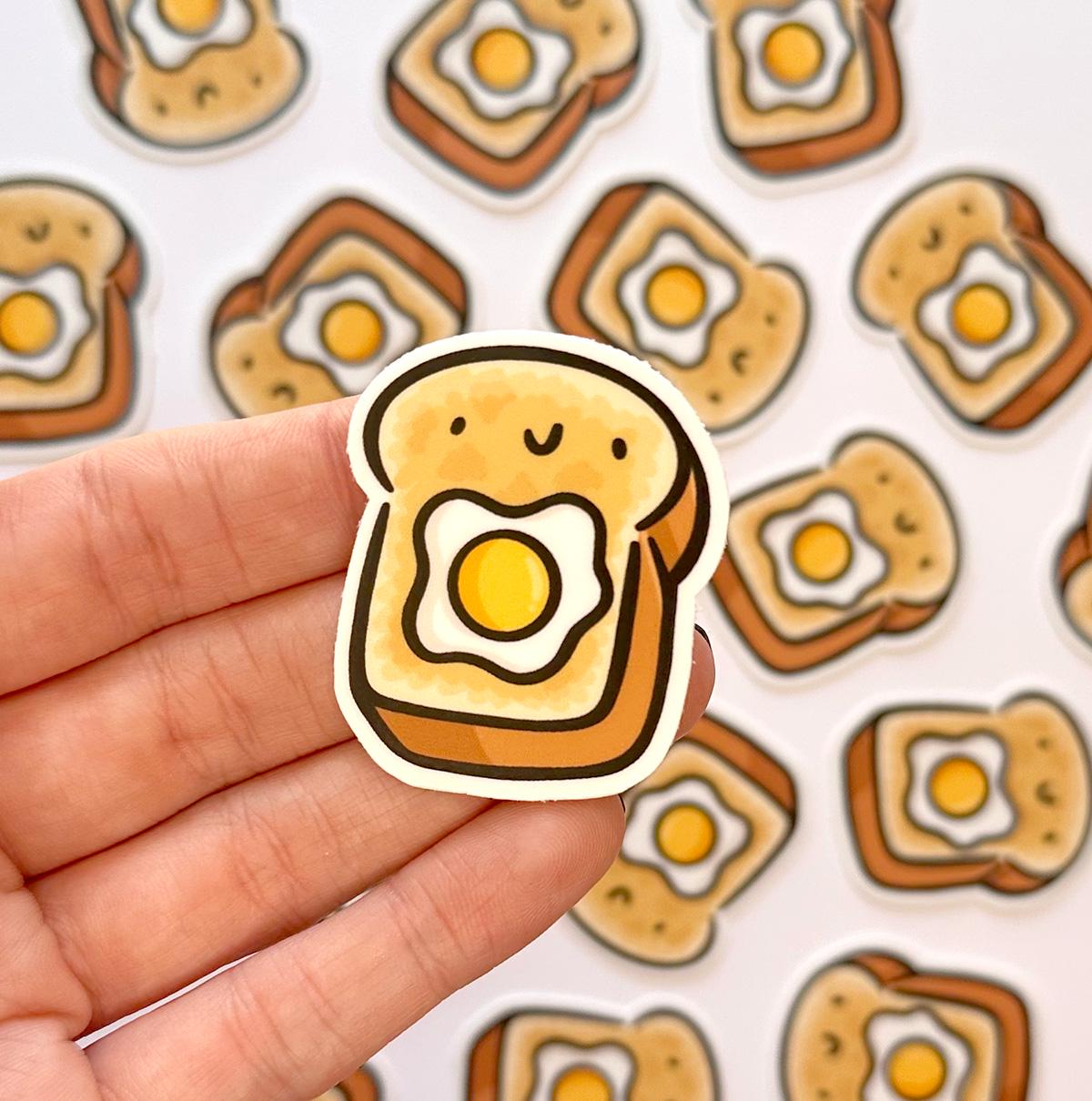 Egg & Toast Mini Sticker