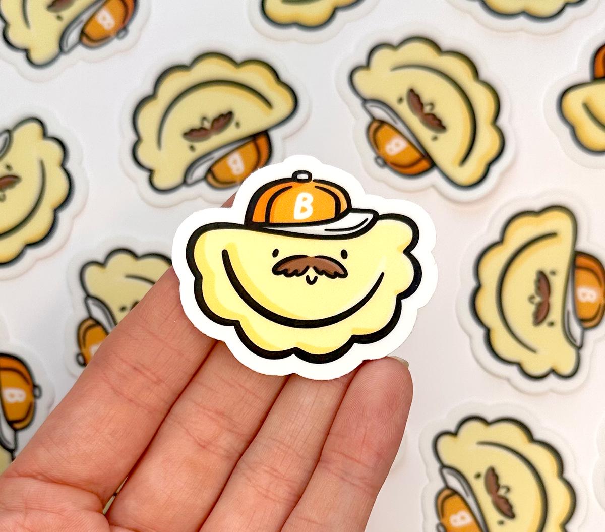 Pittsburgh Pierogi Mini Sticker (Bacon)