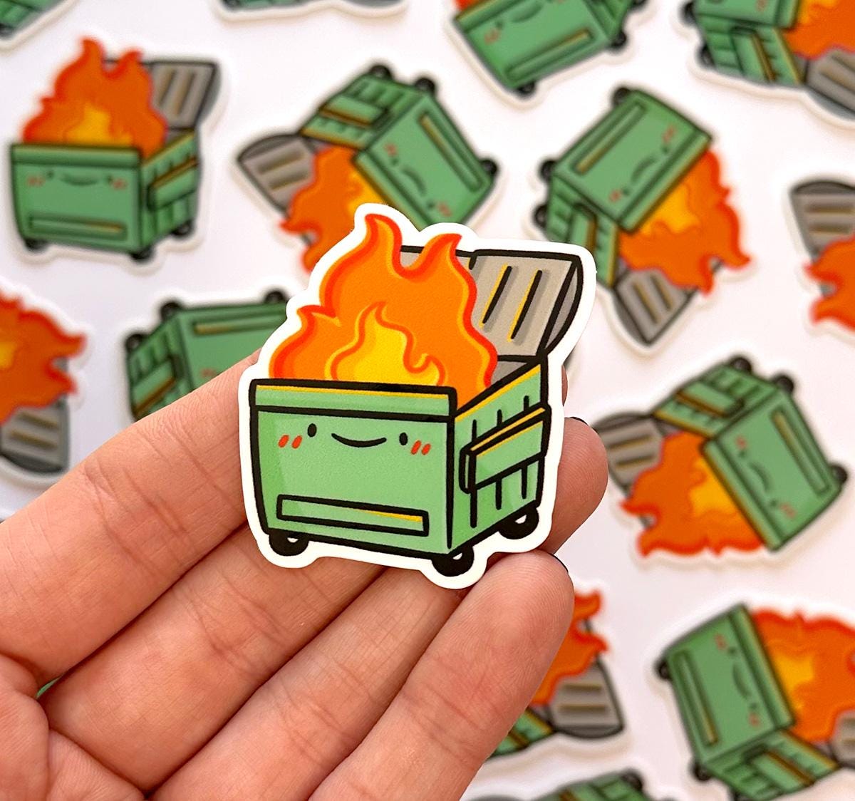 Dumpster Fire Mini Sticker