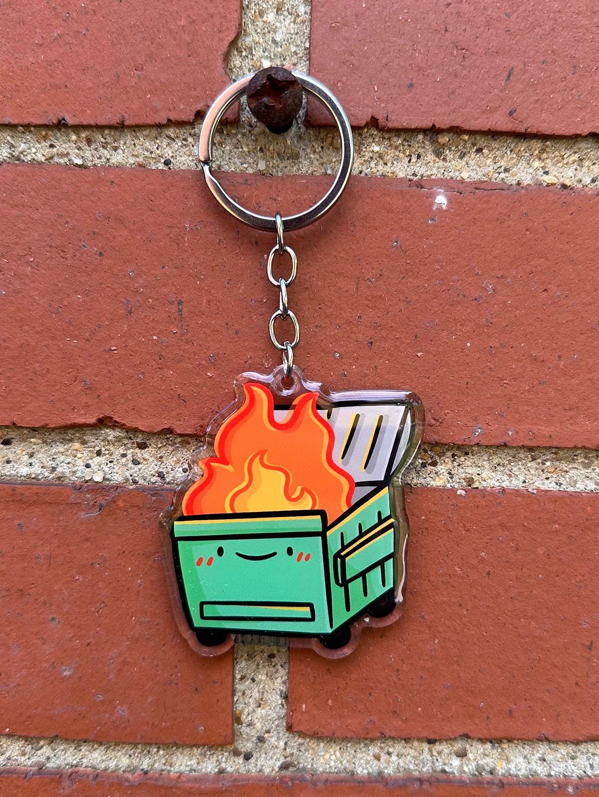 Dumpster Fire Keychain