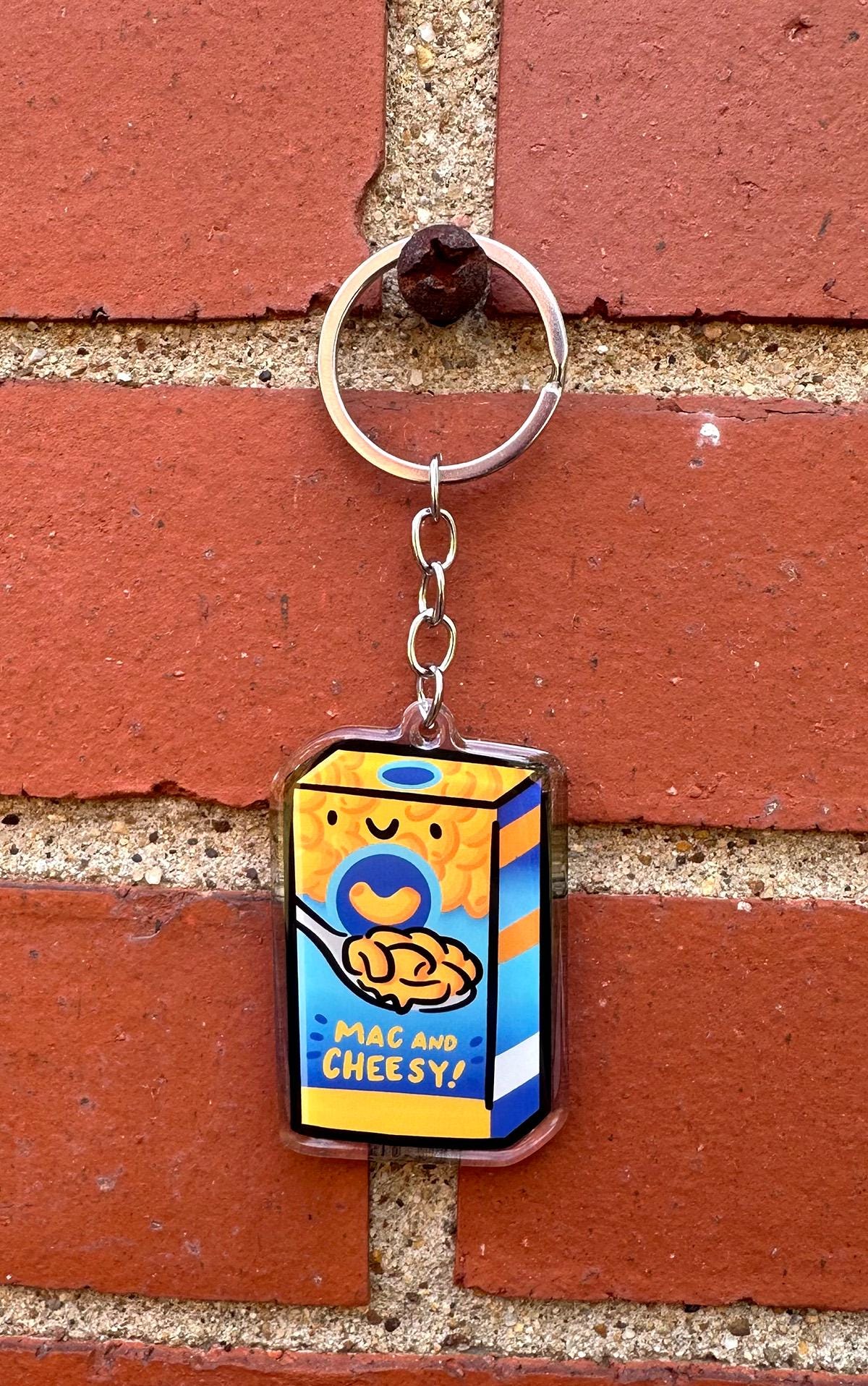 Macaroni & Cheese Box Keychain