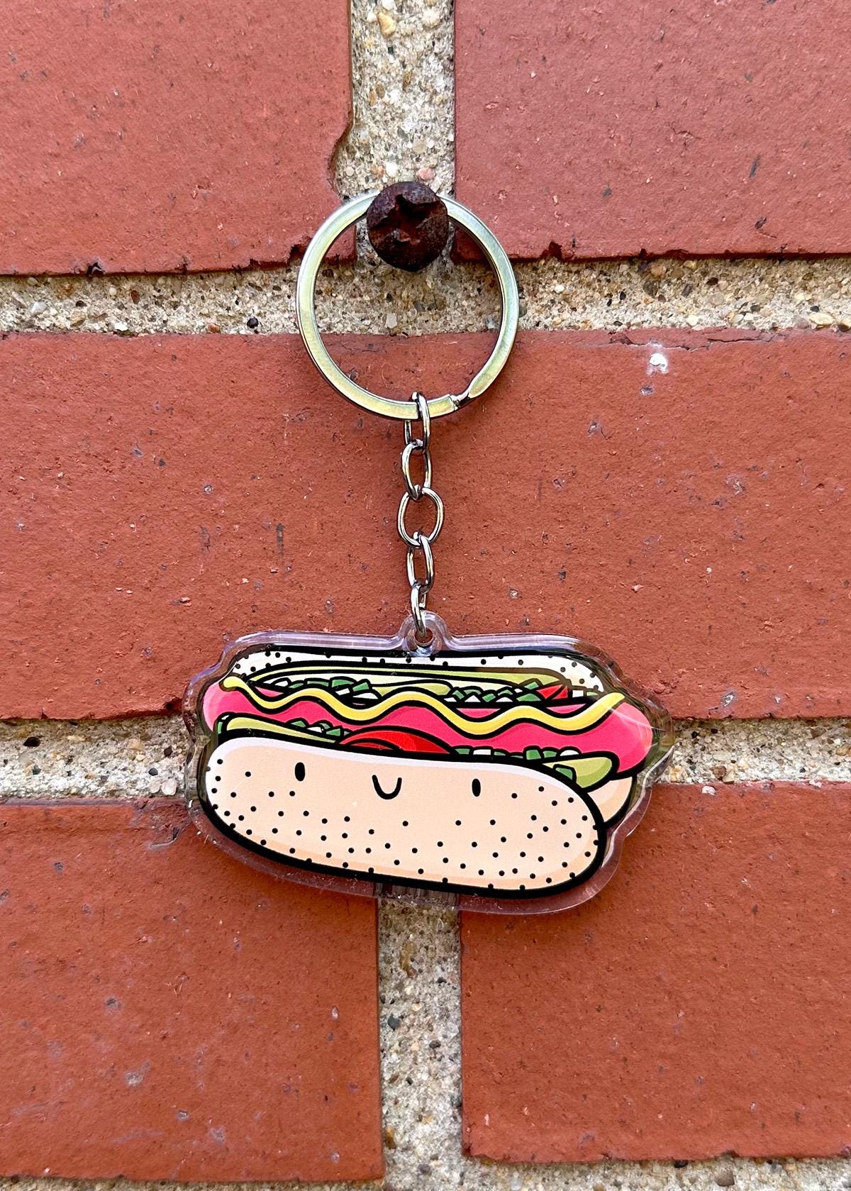 Chicago Hot Dog Keychain