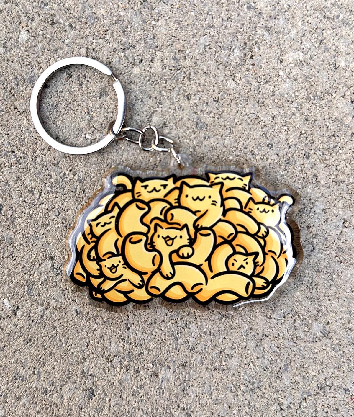 Cataroni & Cheese Keychain