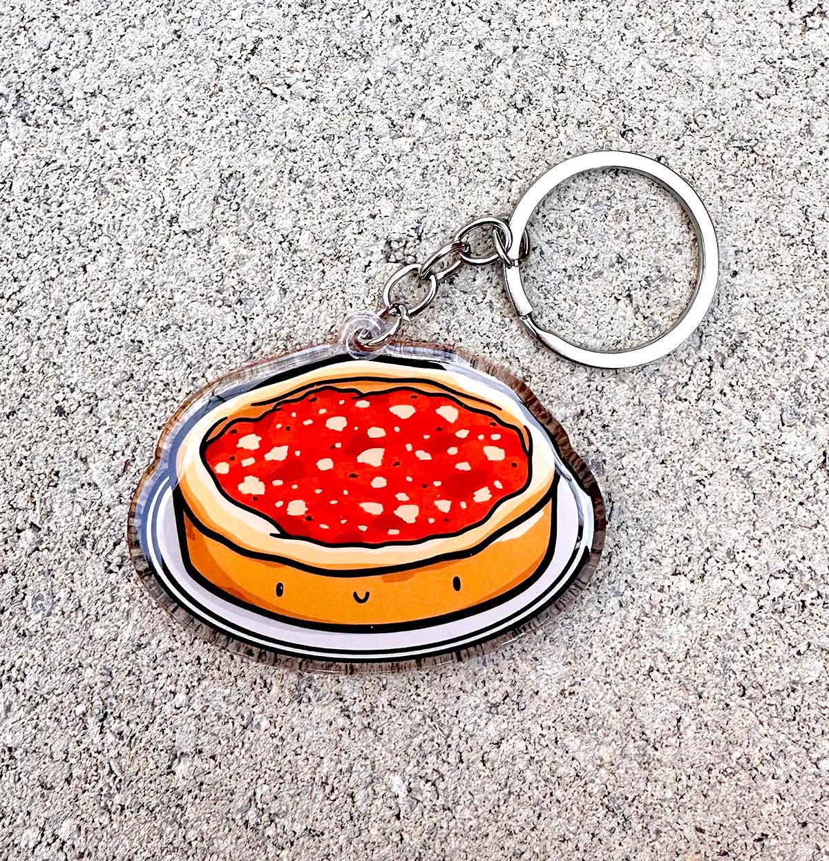 Chicago Pizza Keychain