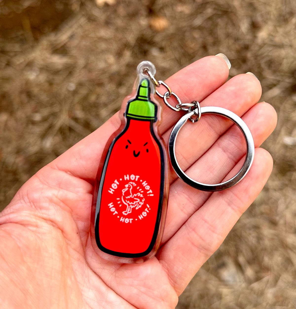 Sriracha Keychain