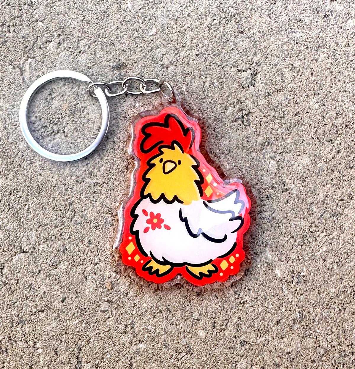 Rooster Zodiac Keychain