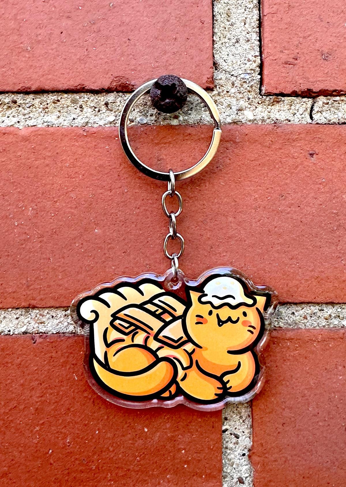 Peach Pie Cat Keychain