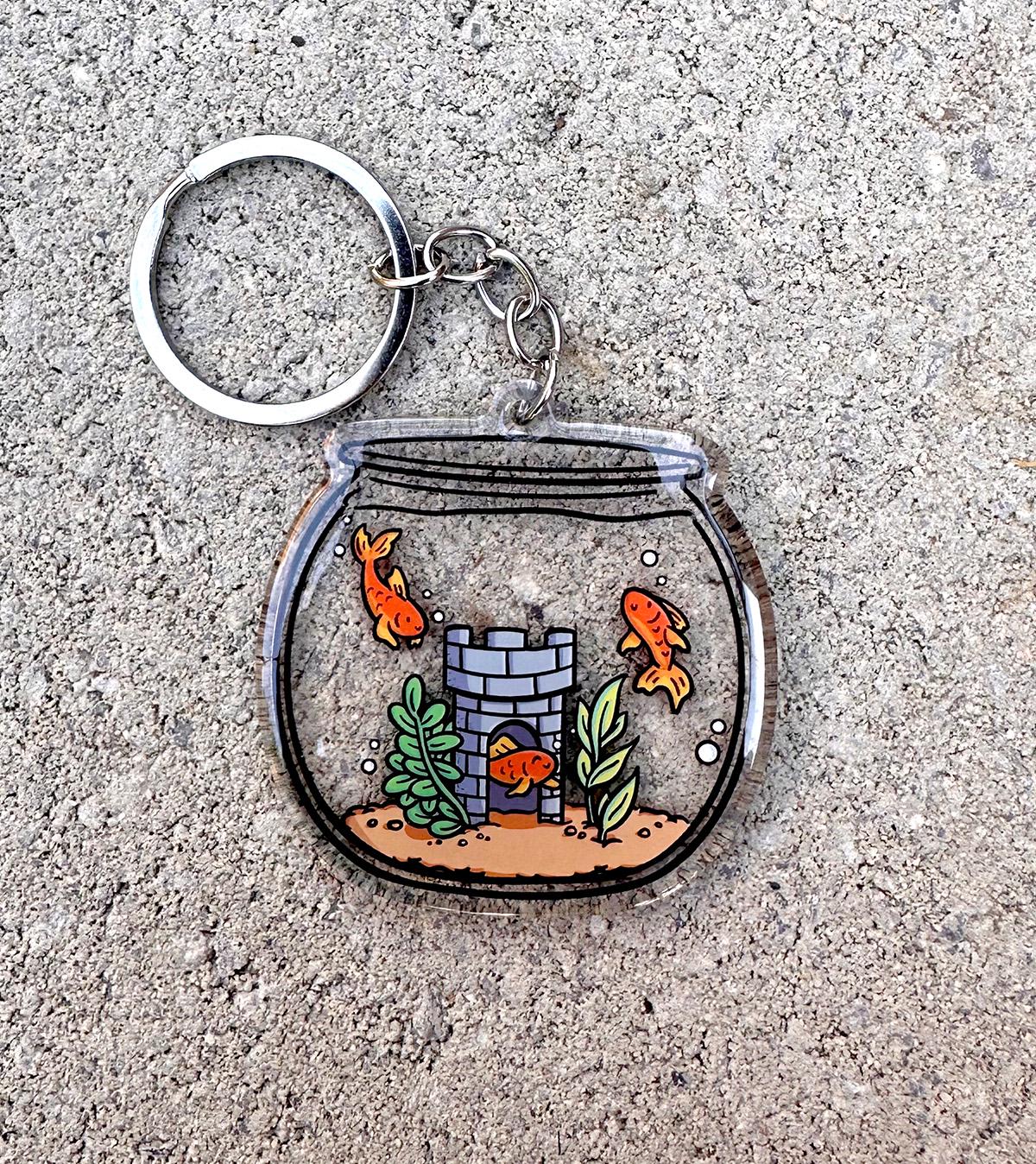 Fish Bowl Keychain