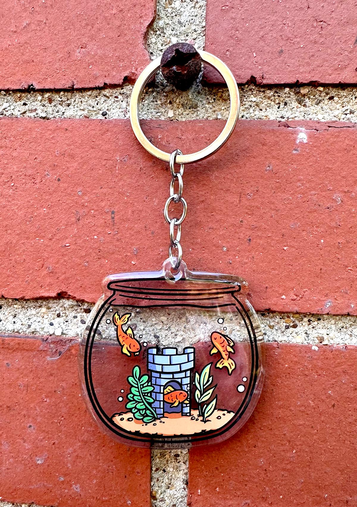 Fish Bowl Keychain
