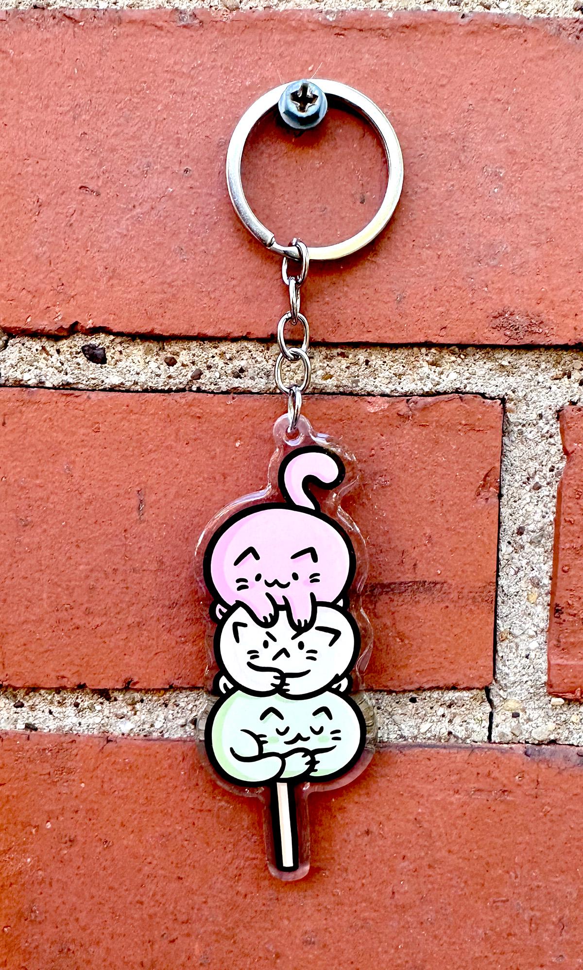 Dango Cat Keychain