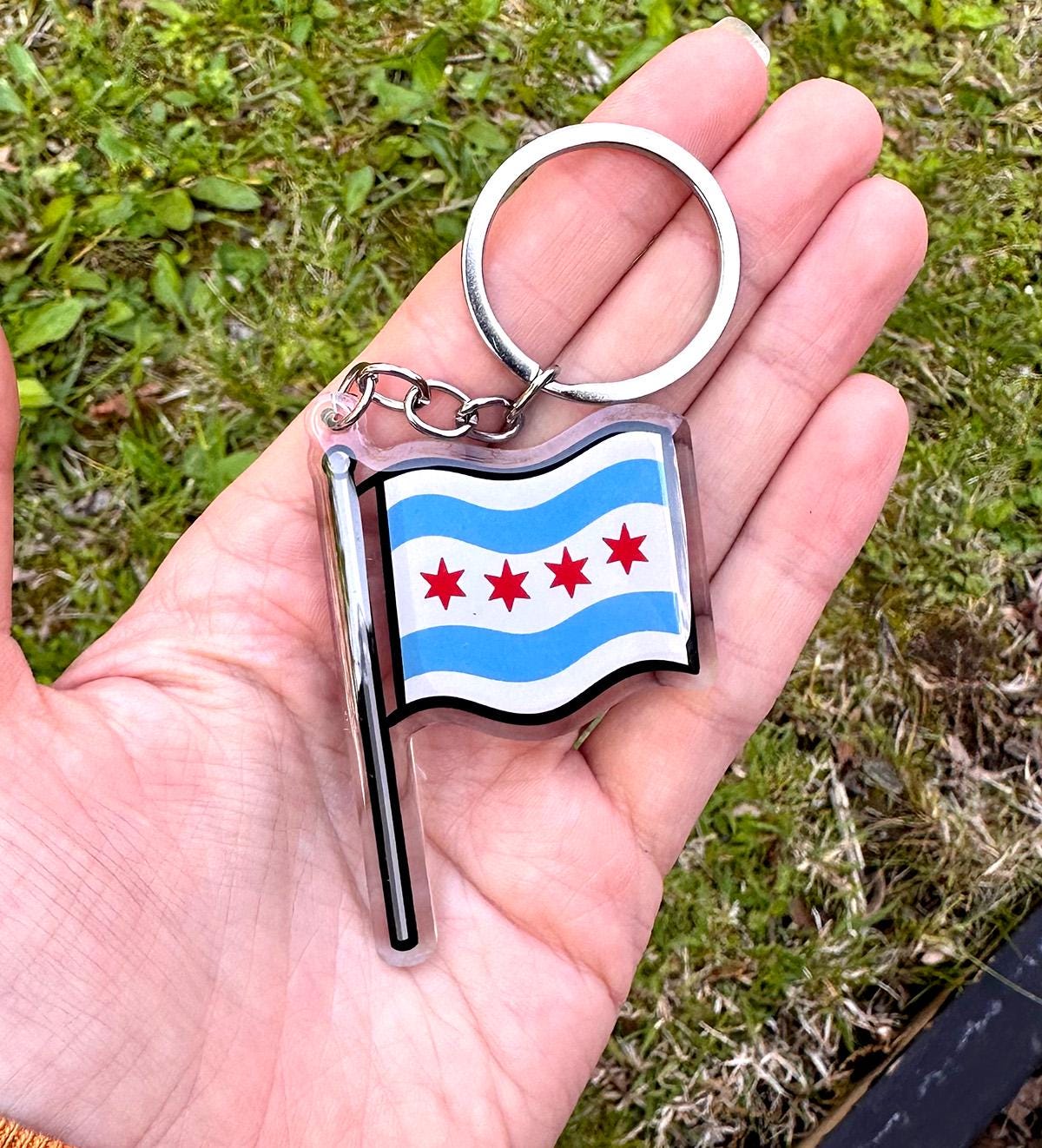 Chicago Flag Keychain