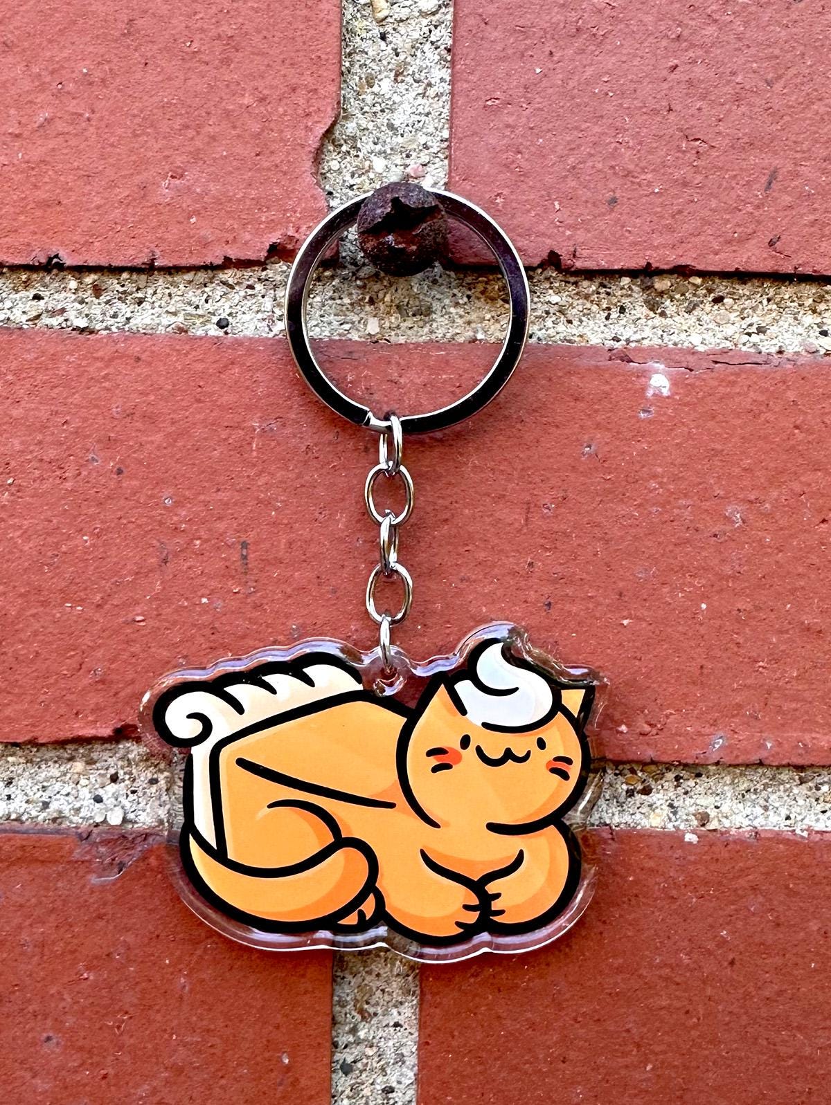 Pumpkin Pie Cat Keychain