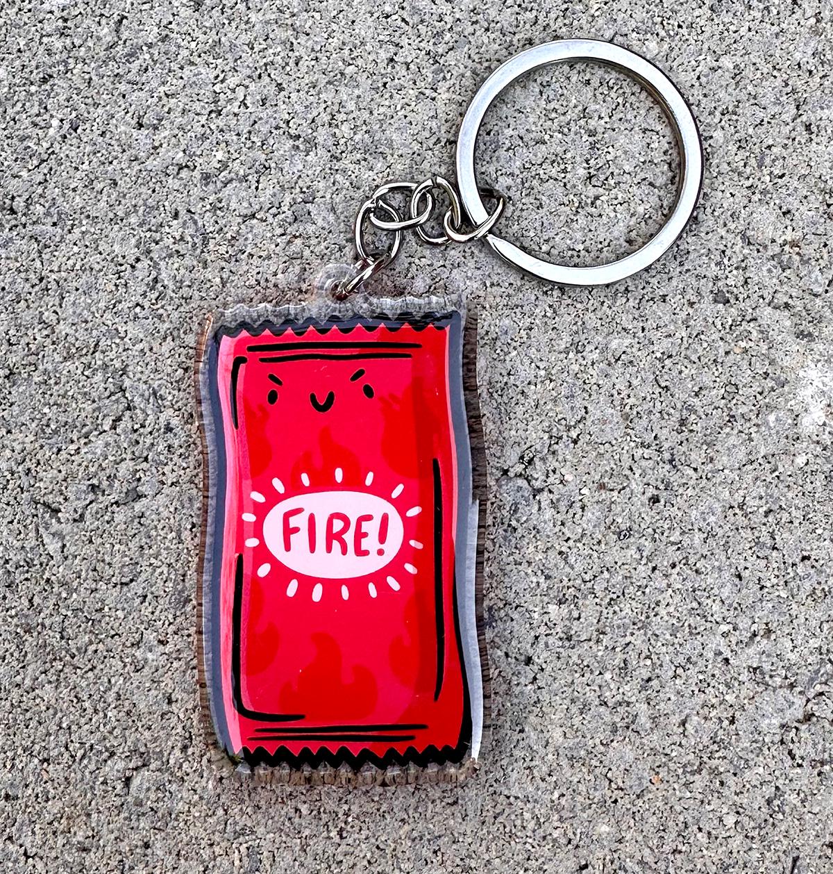 Taco Sauce Keychain (Fire)