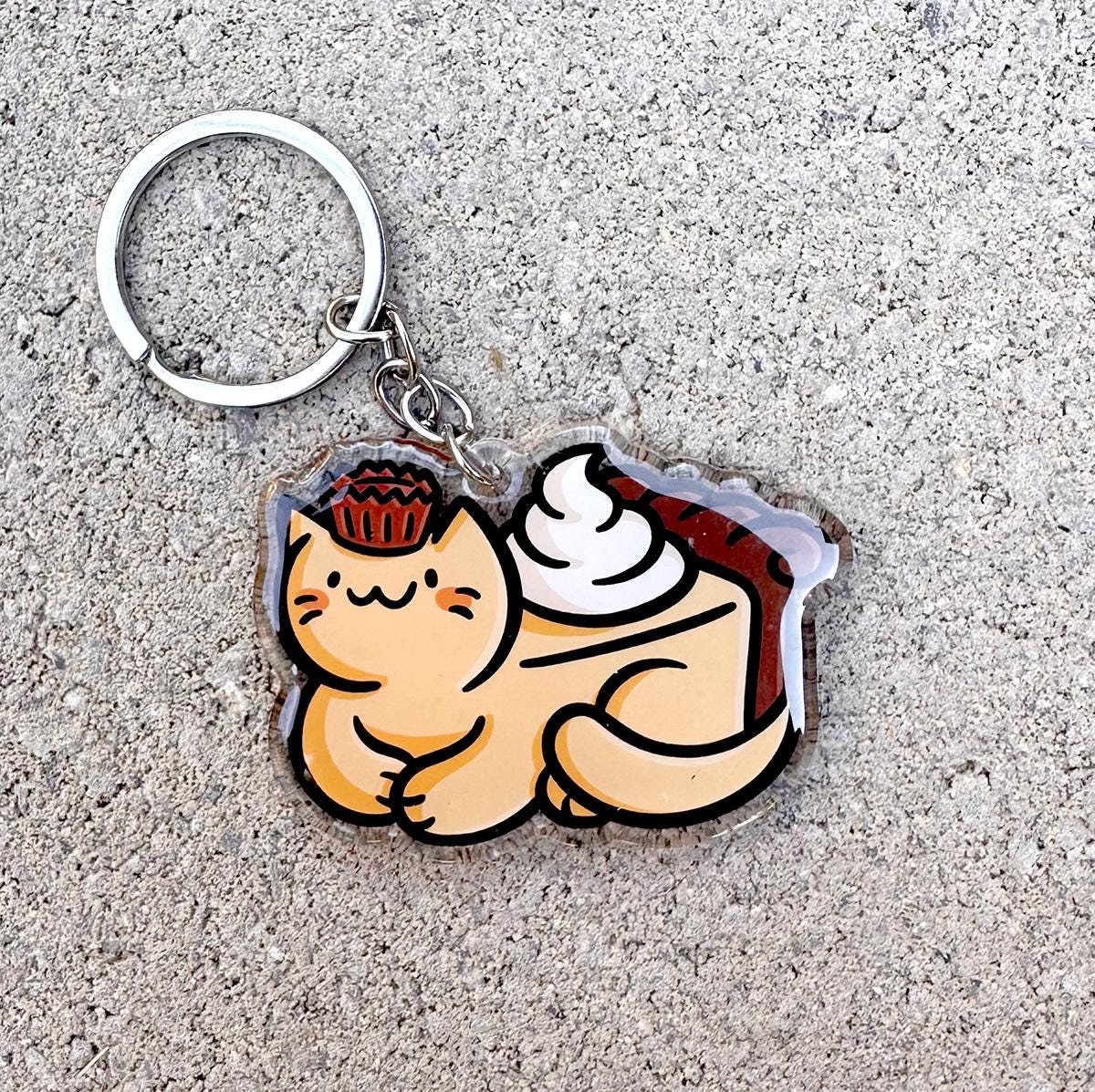 Peanut Butter Pie Cat Keychain