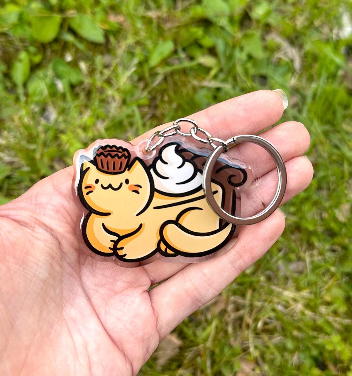 Peanut Butter Pie Cat Keychain