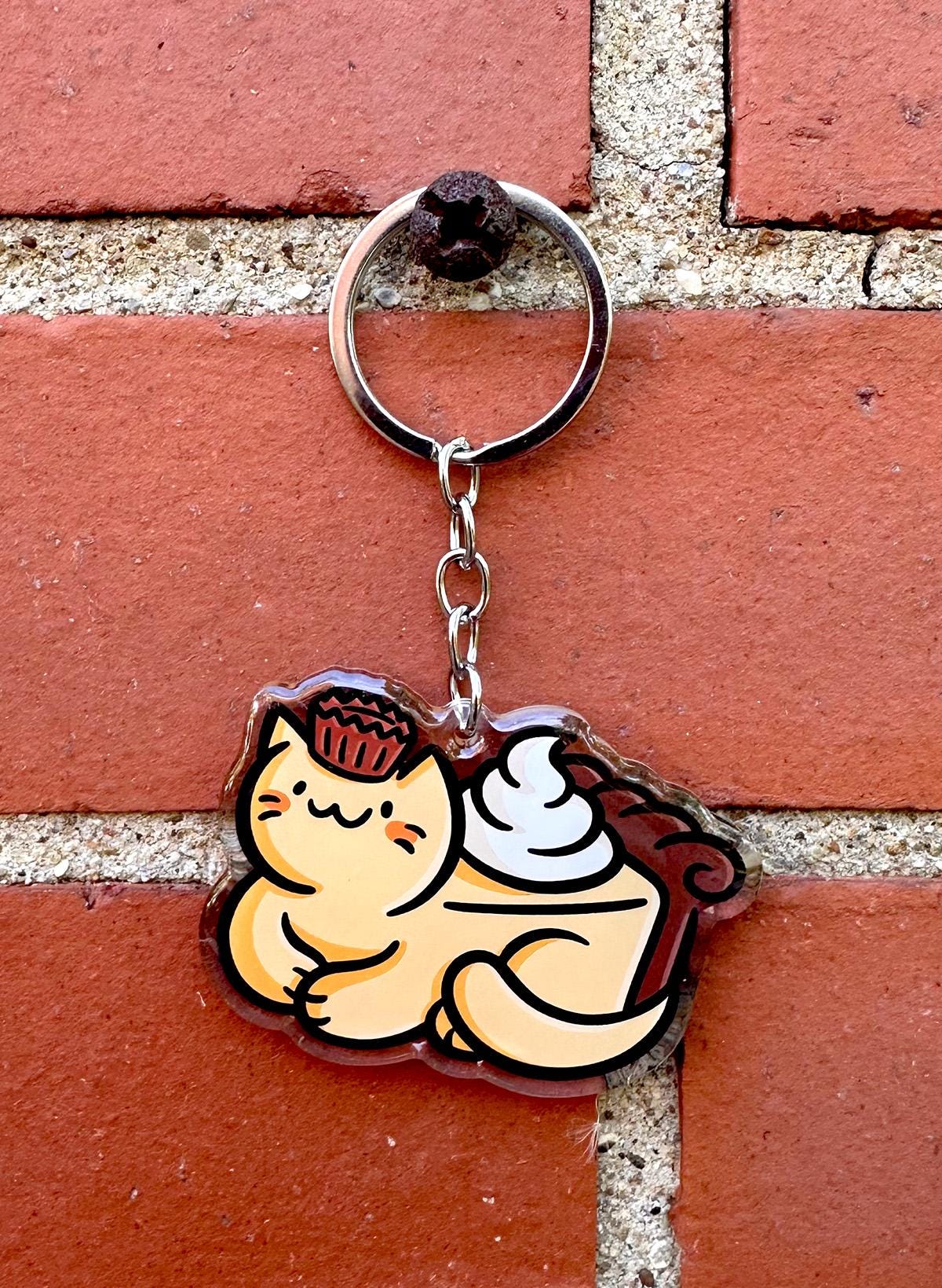 Peanut Butter Pie Cat Keychain