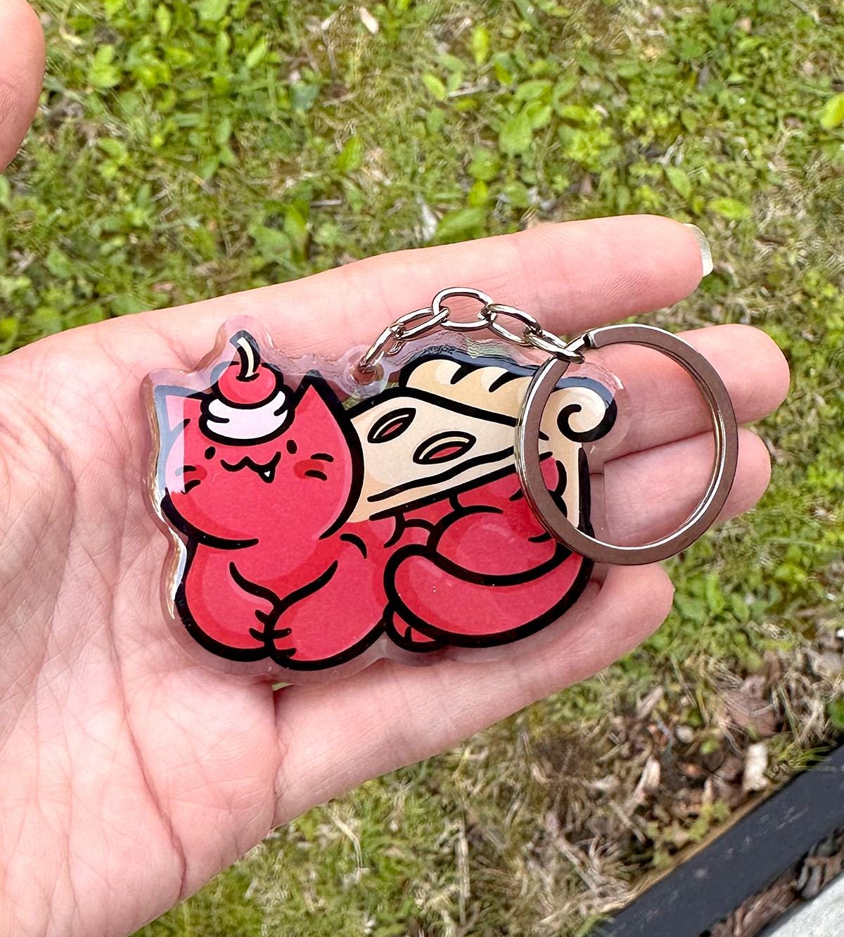 Cherry Pie Cat Keychain