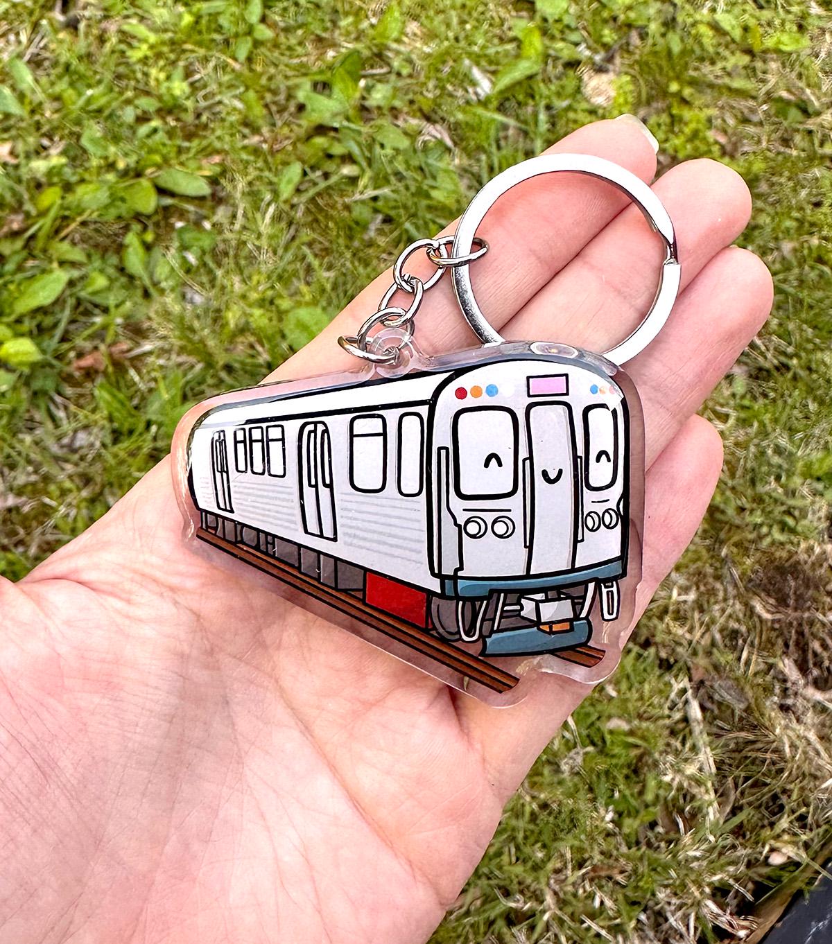 Chicago Train Keychain