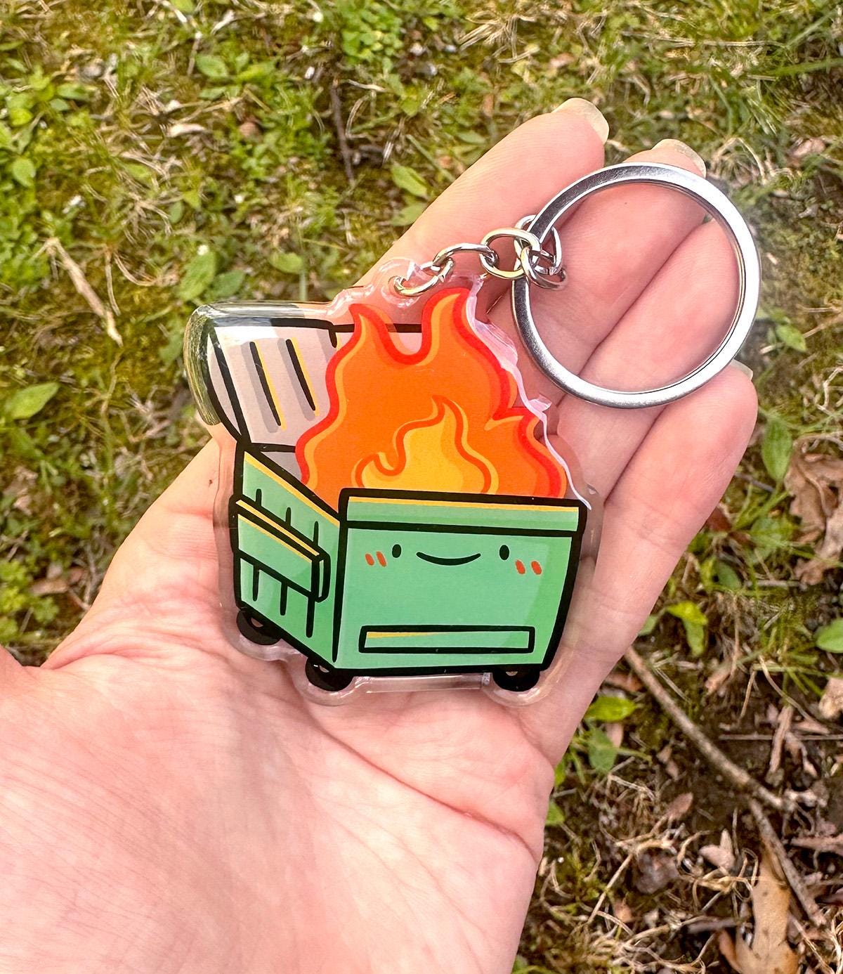 Dumpster Fire Keychain