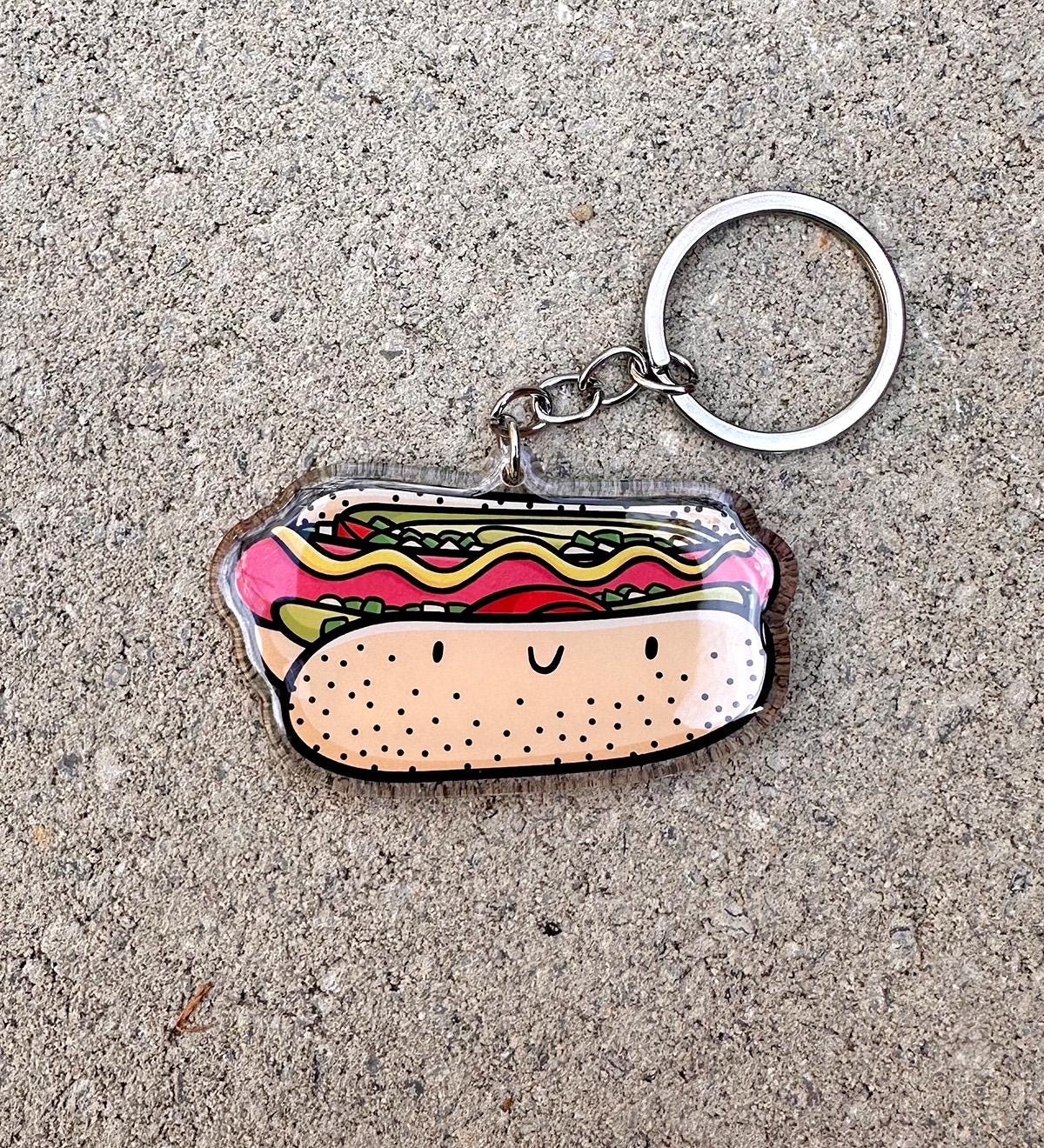 Chicago Hot Dog Keychain