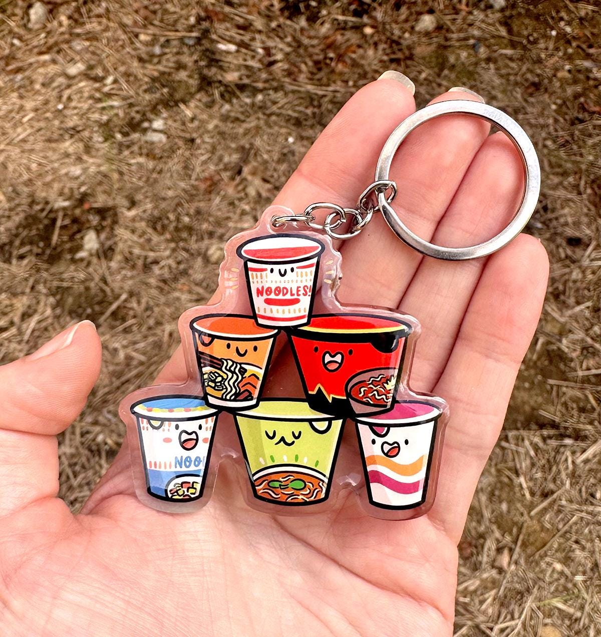 Instant Ramen Stack Keychain