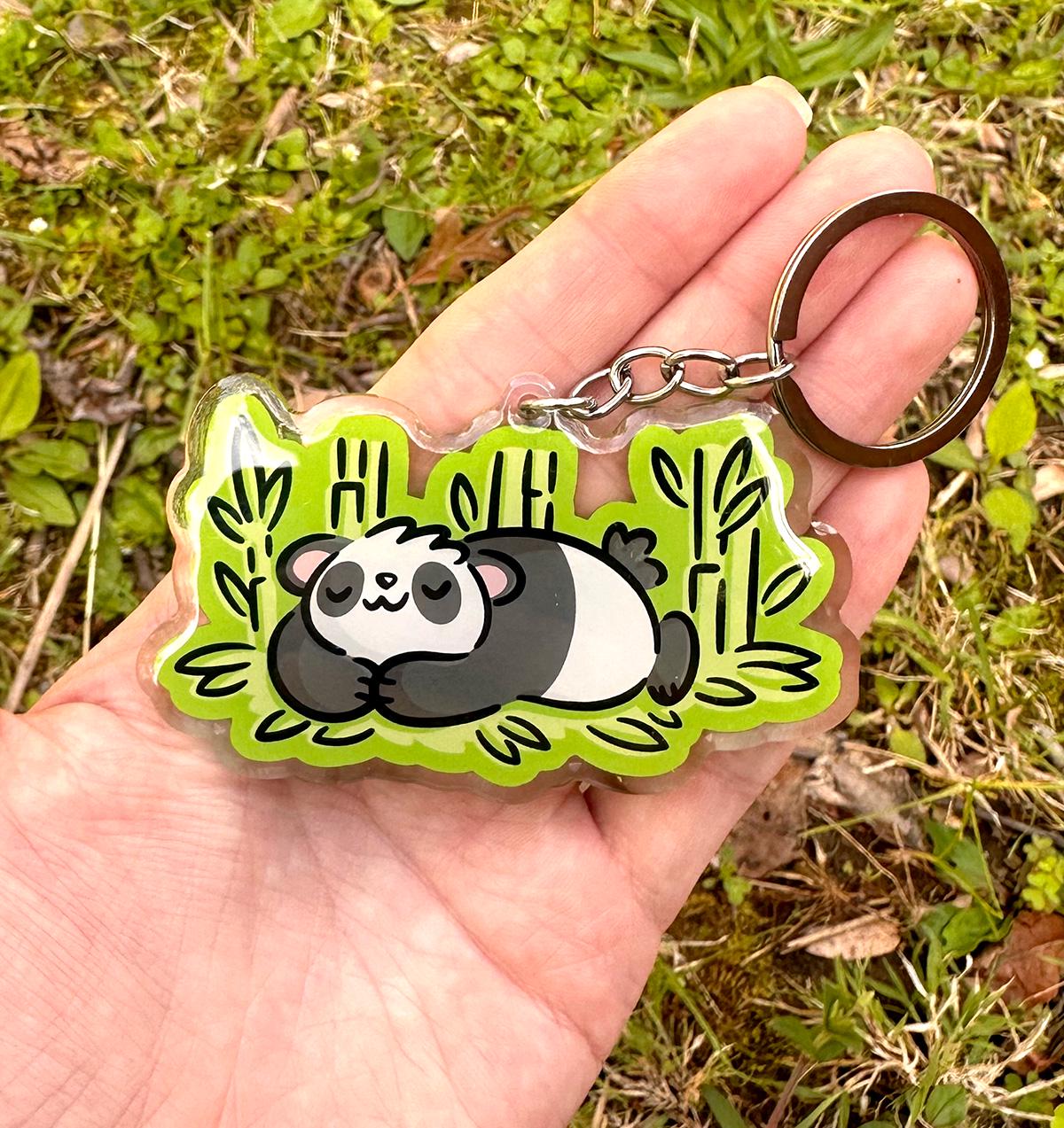 Sleepy Panda Keychain