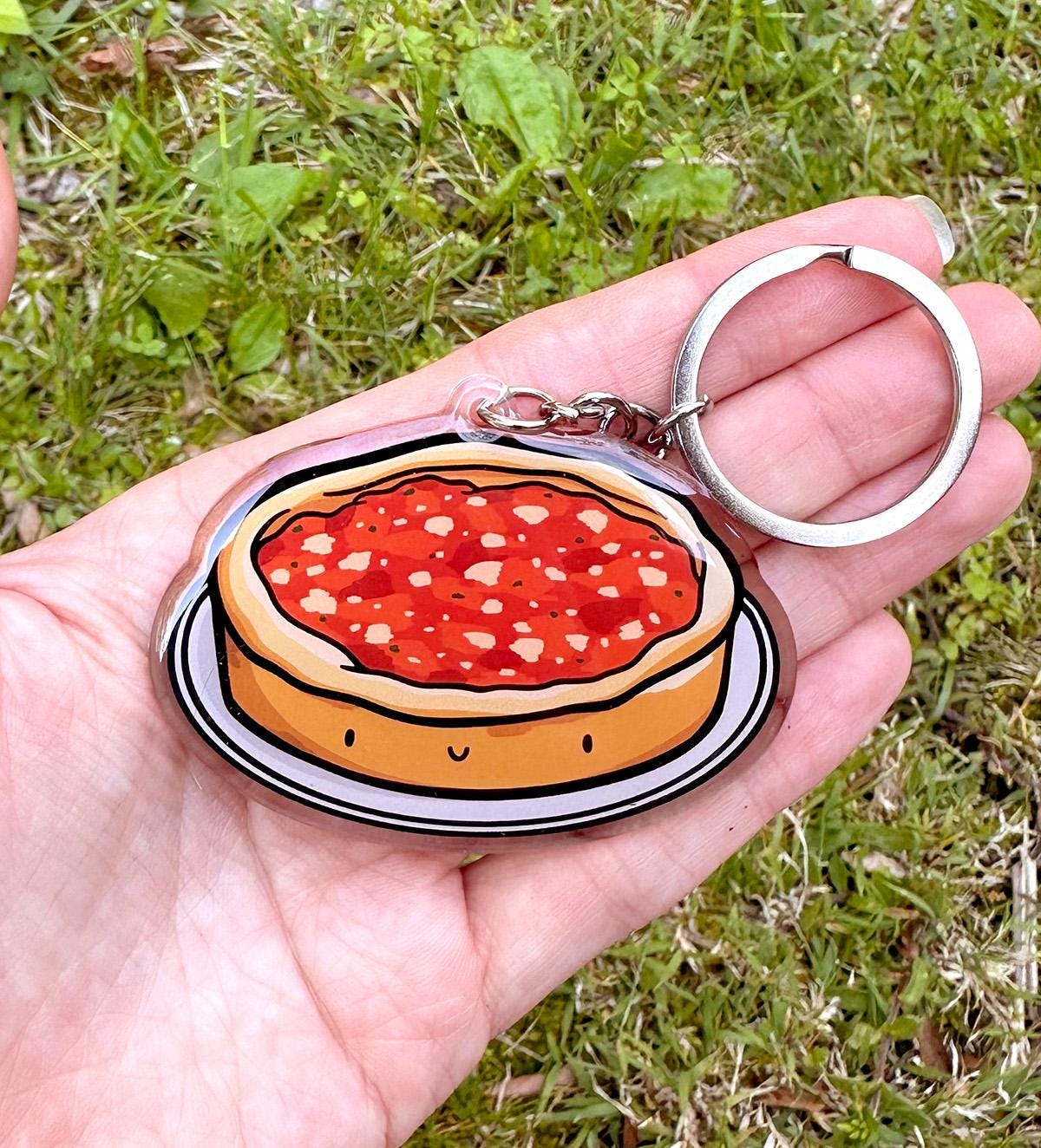 Chicago Pizza Keychain