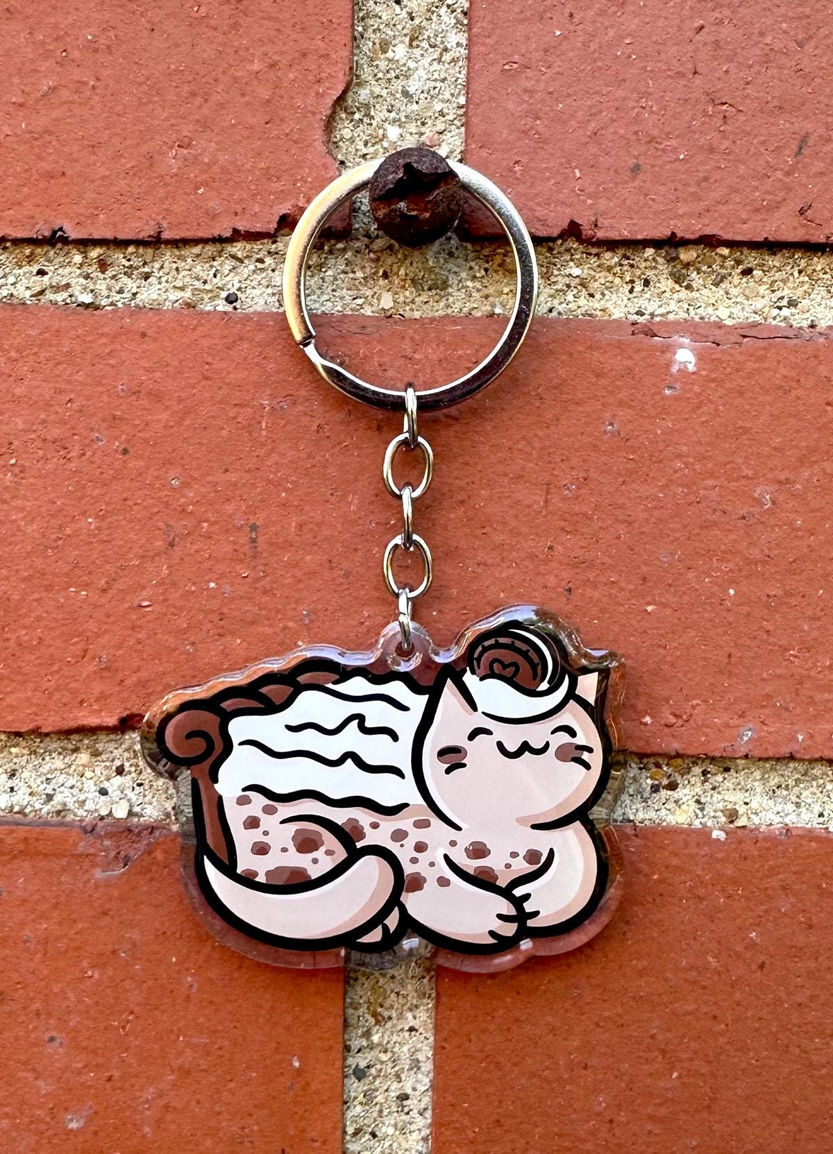 Chocolate Cookie Pie Cat Keychain