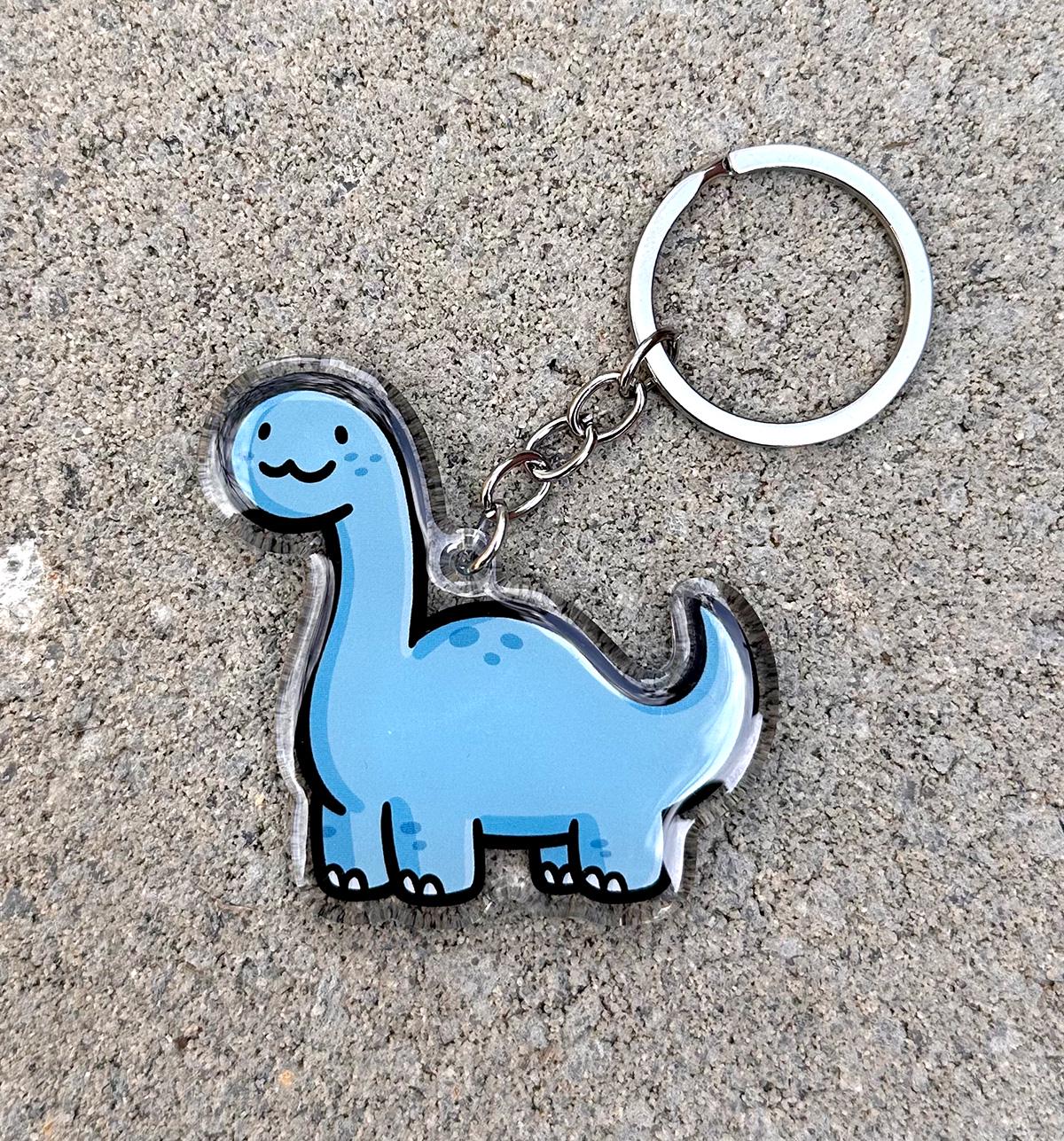 Brontosaurus Keychain
