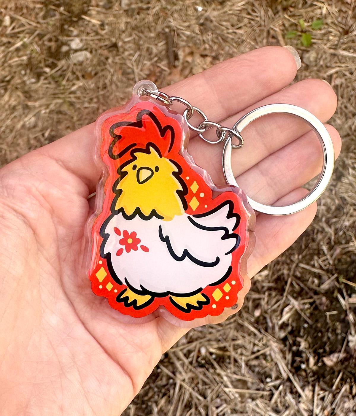 Rooster Zodiac Keychain