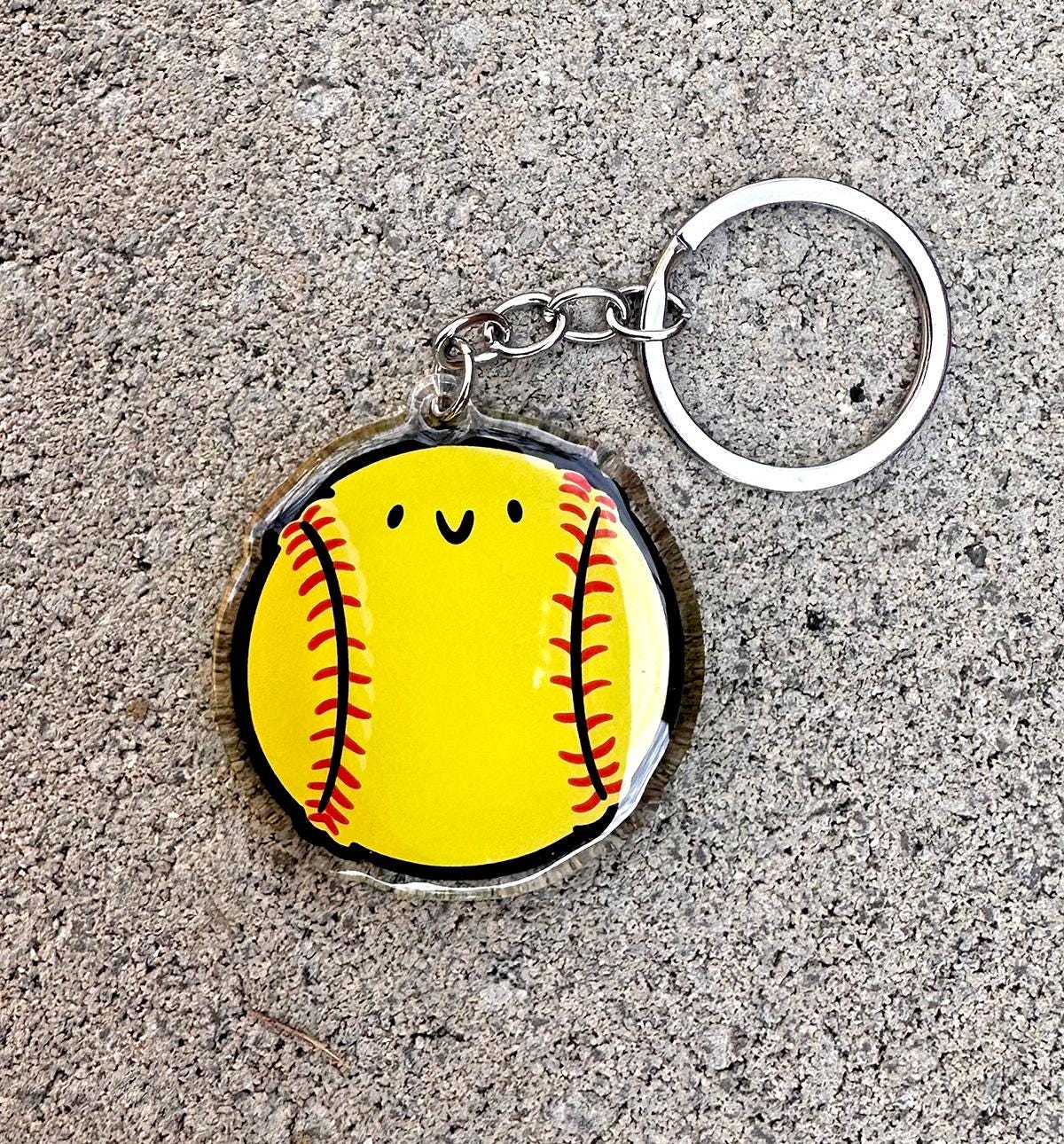 Softball Keychain