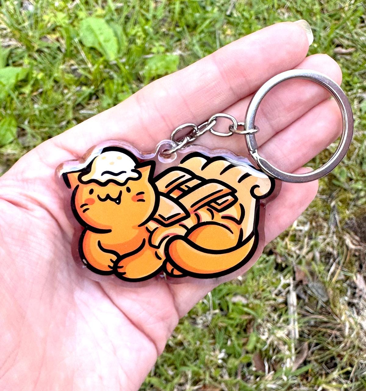 Peach Pie Cat Keychain