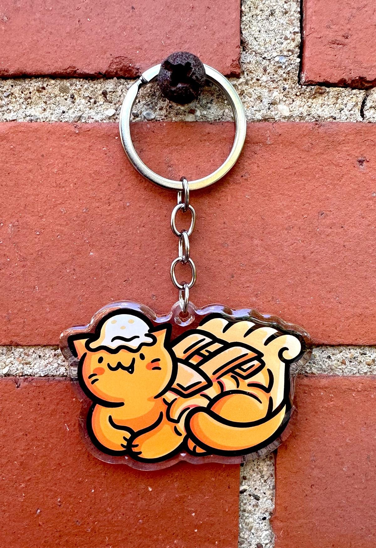 Peach Pie Cat Keychain
