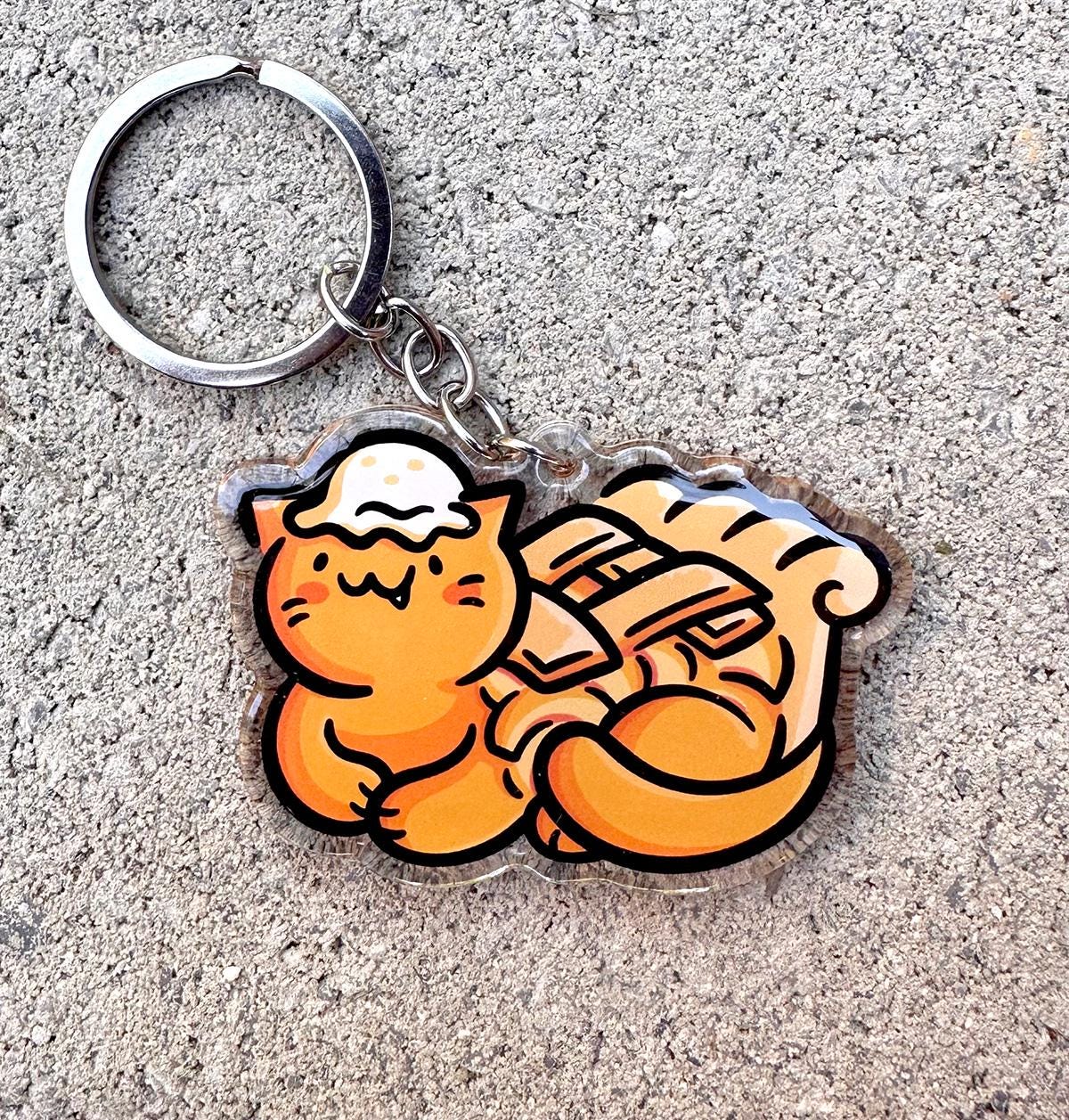 Peach Pie Cat Keychain