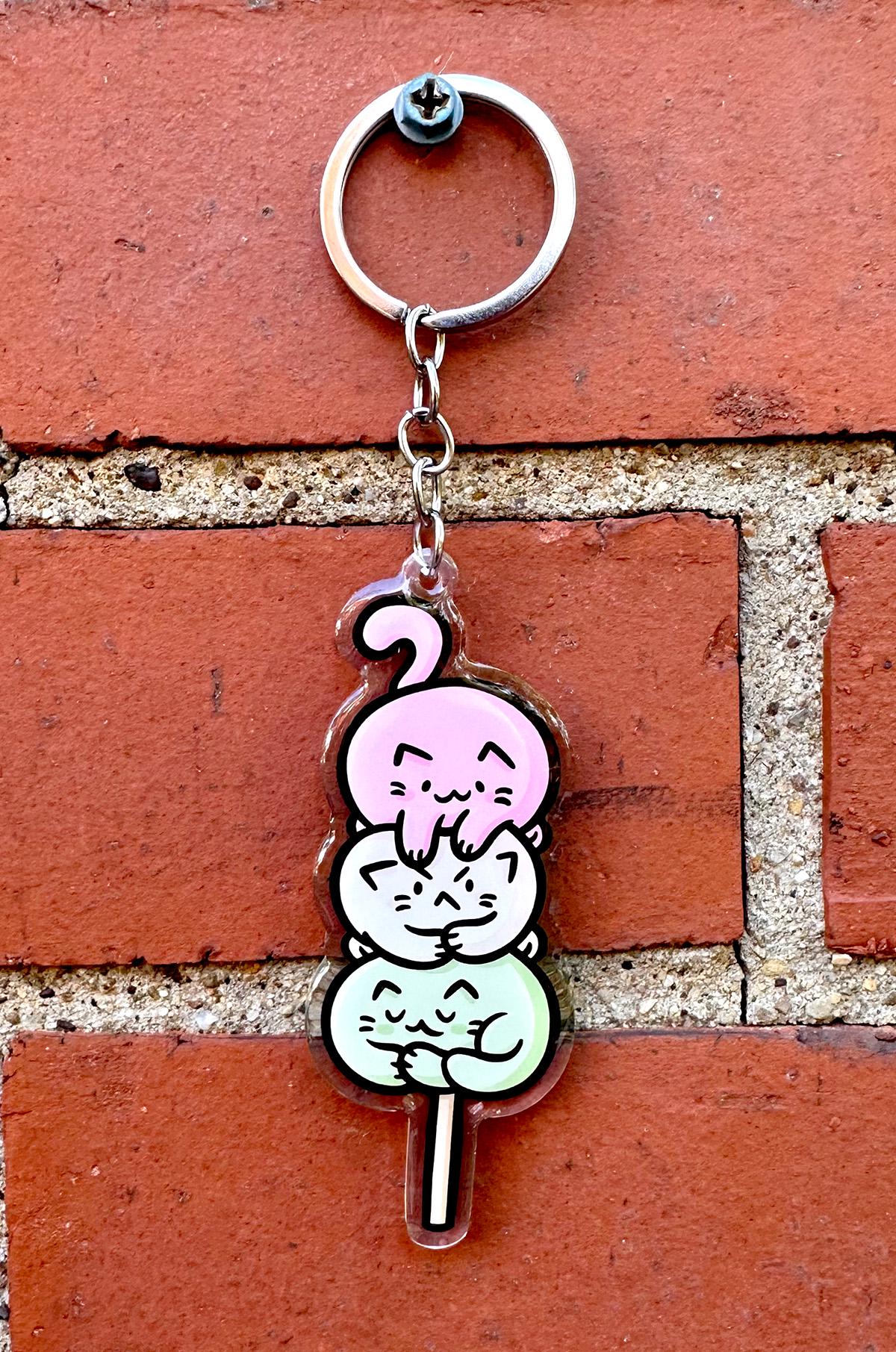 Dango Cat Keychain