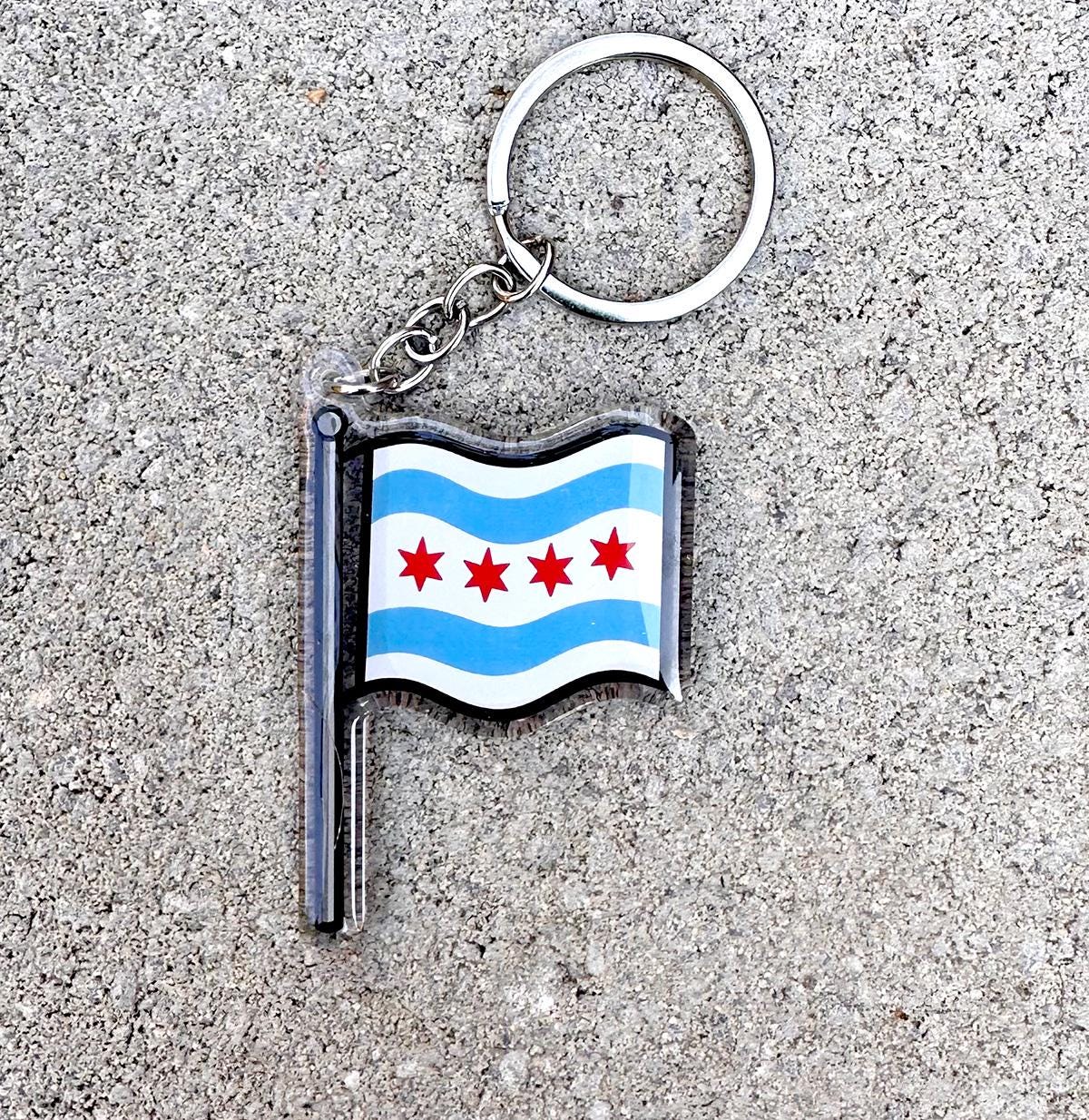 Chicago Flag Keychain