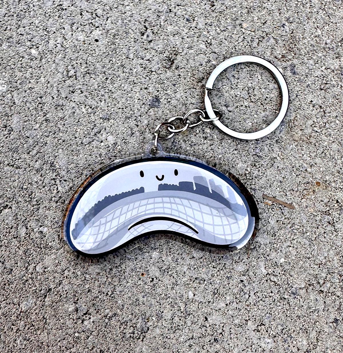 Chicago Bean Keychain